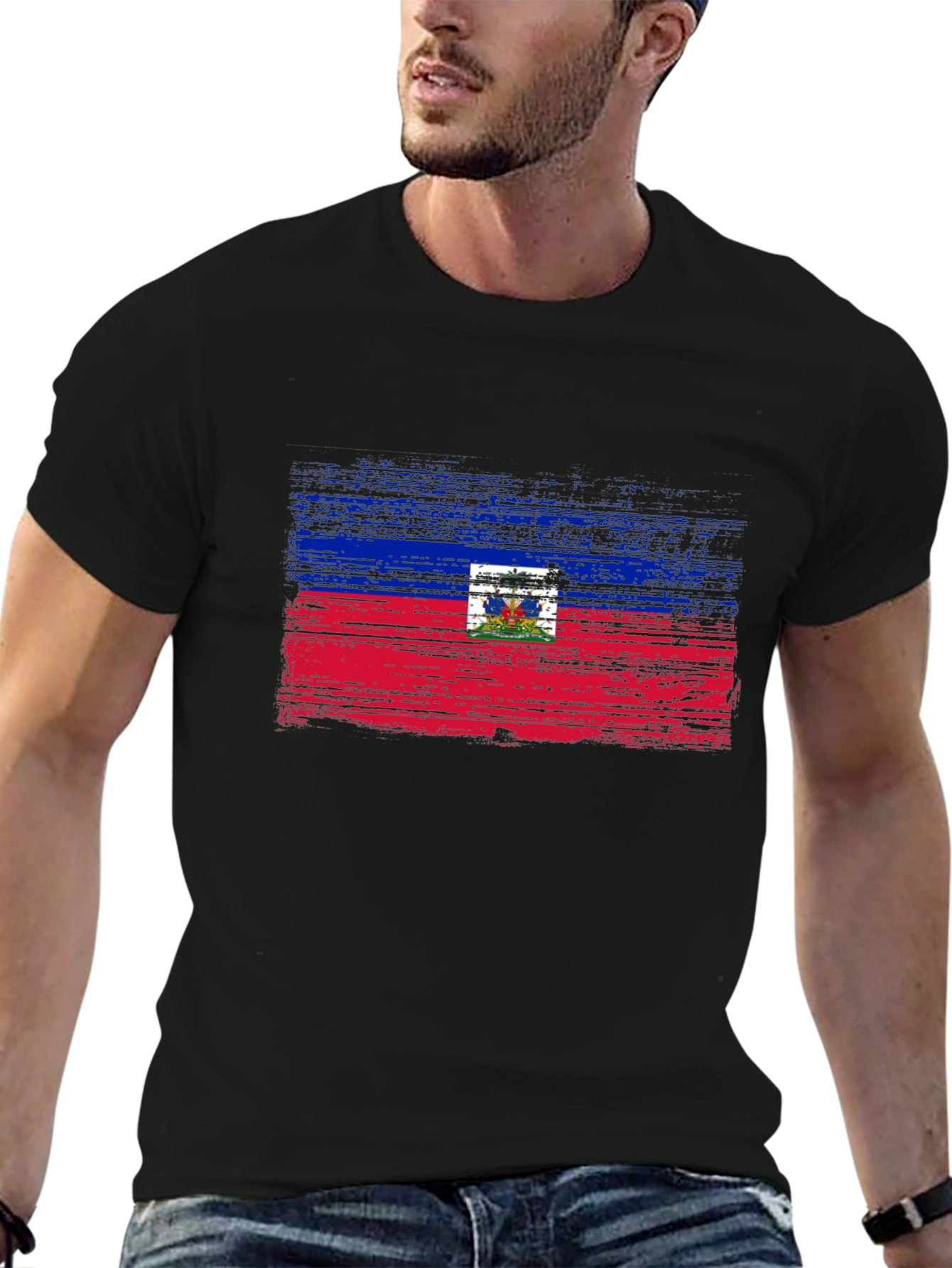 Haiti Flag T-Shirt - Distressed Design