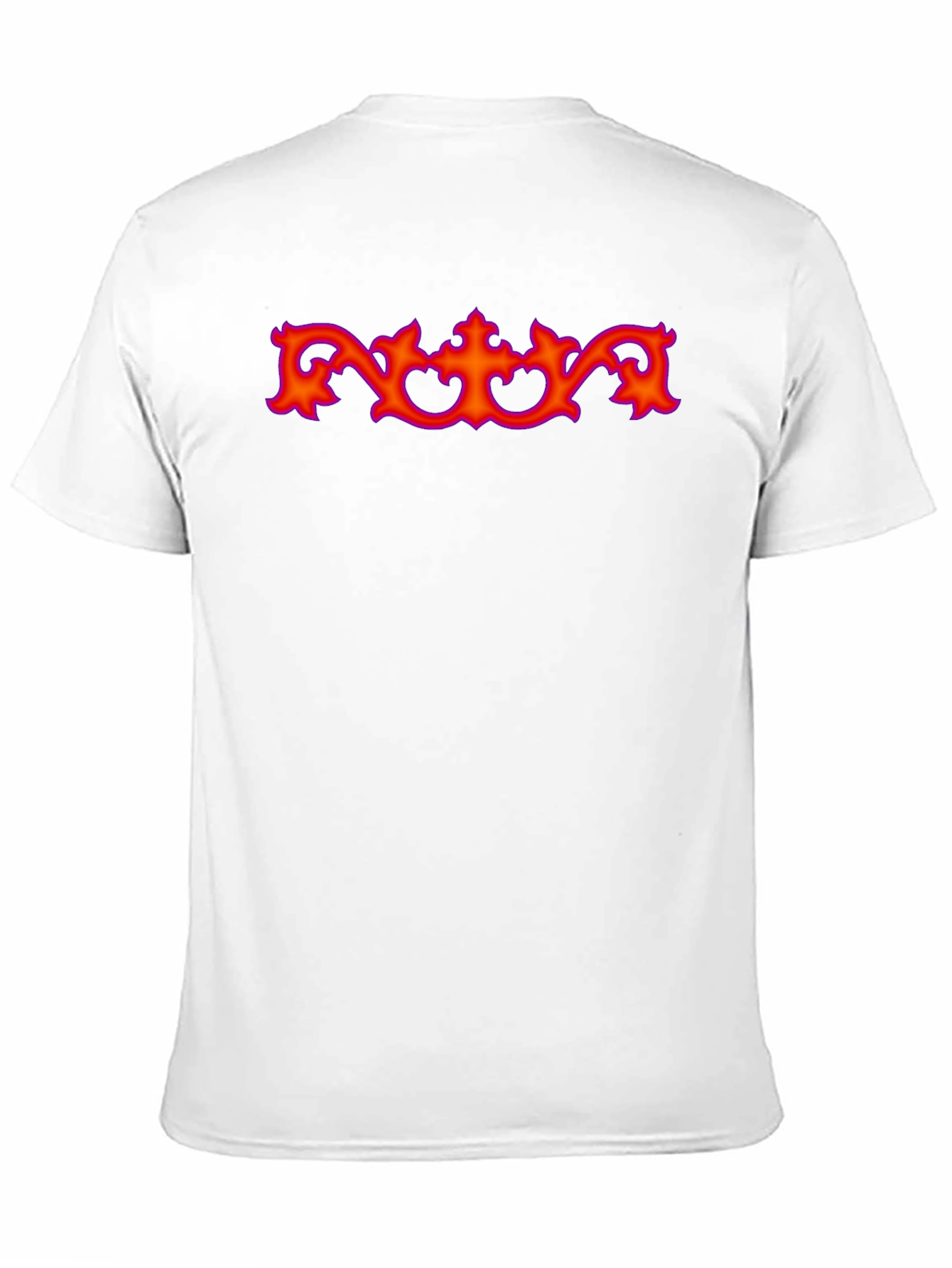 Black T-Shirt with Ornate Red Graphic