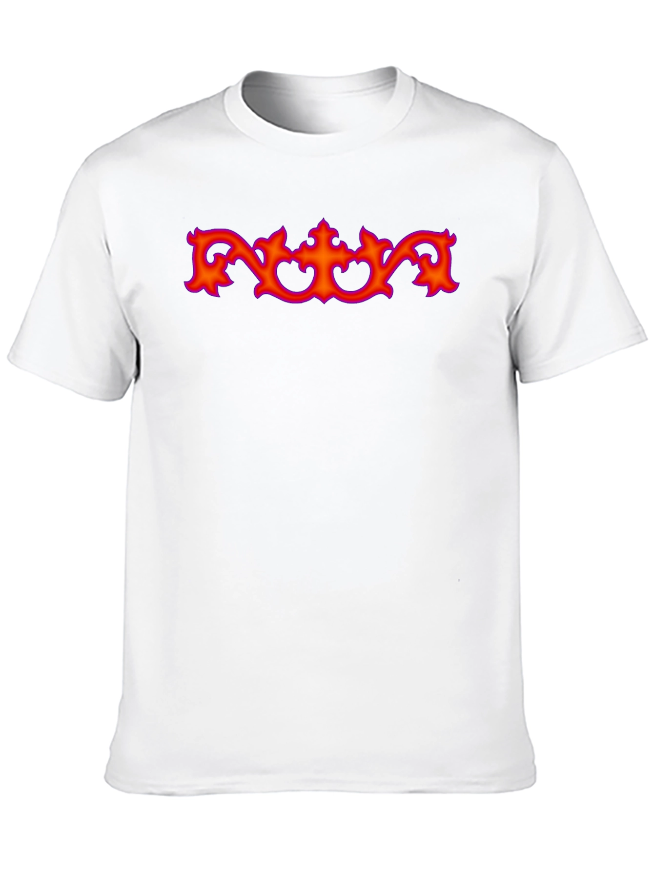Black T-Shirt with Ornate Red Graphic