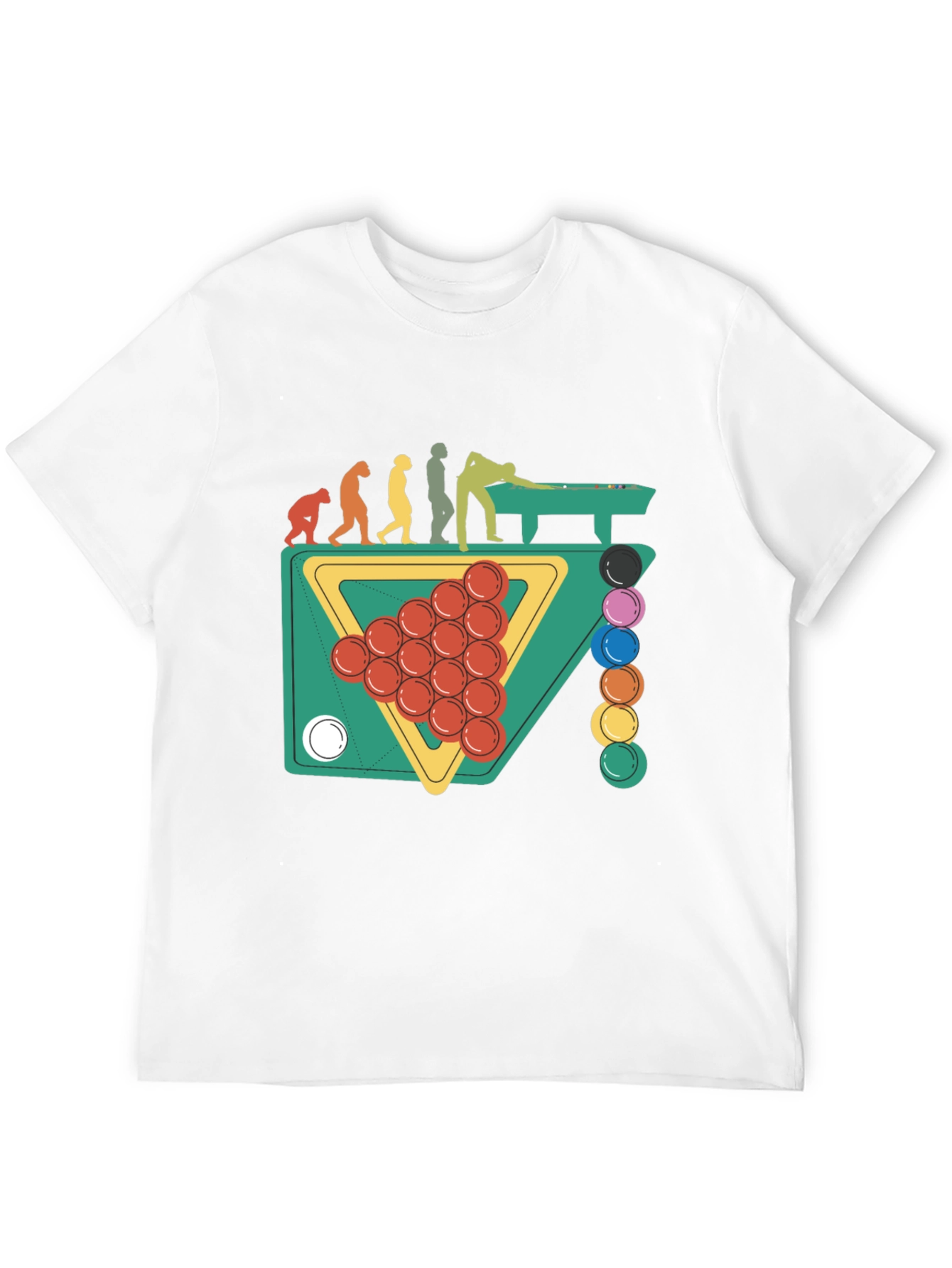 Evolution of Billiards Black Graphic T-Shirt