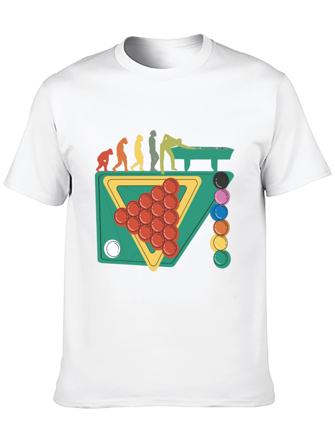 Evolution of Billiards Black Graphic T-Shirt