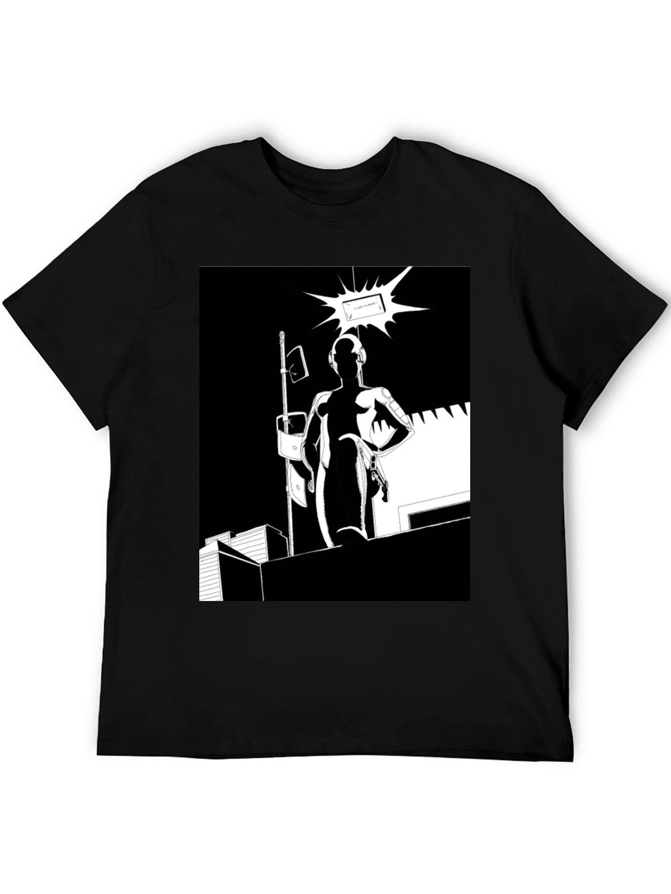 Abstract Black Graphic Tee