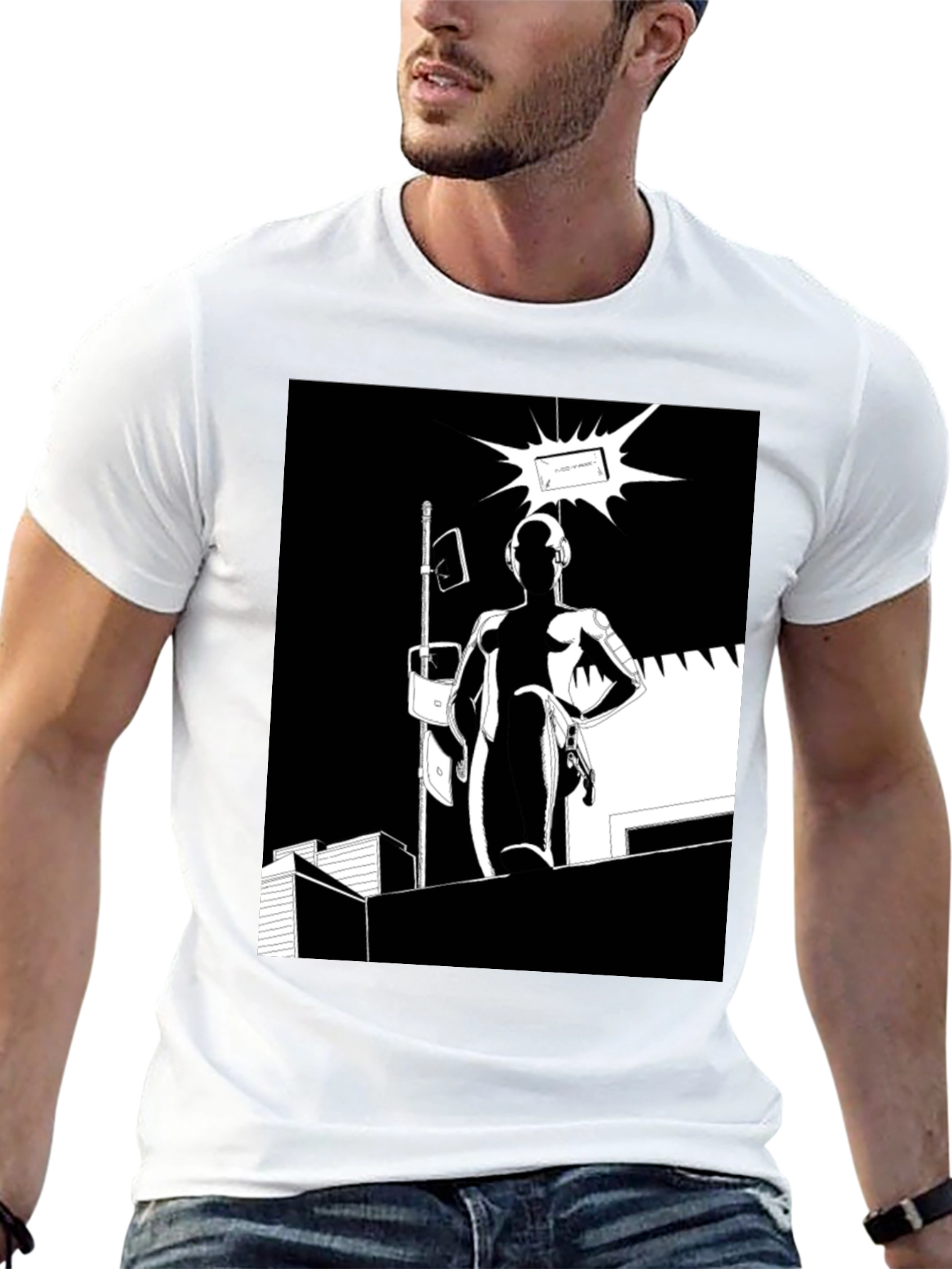 Abstract Black Graphic Tee