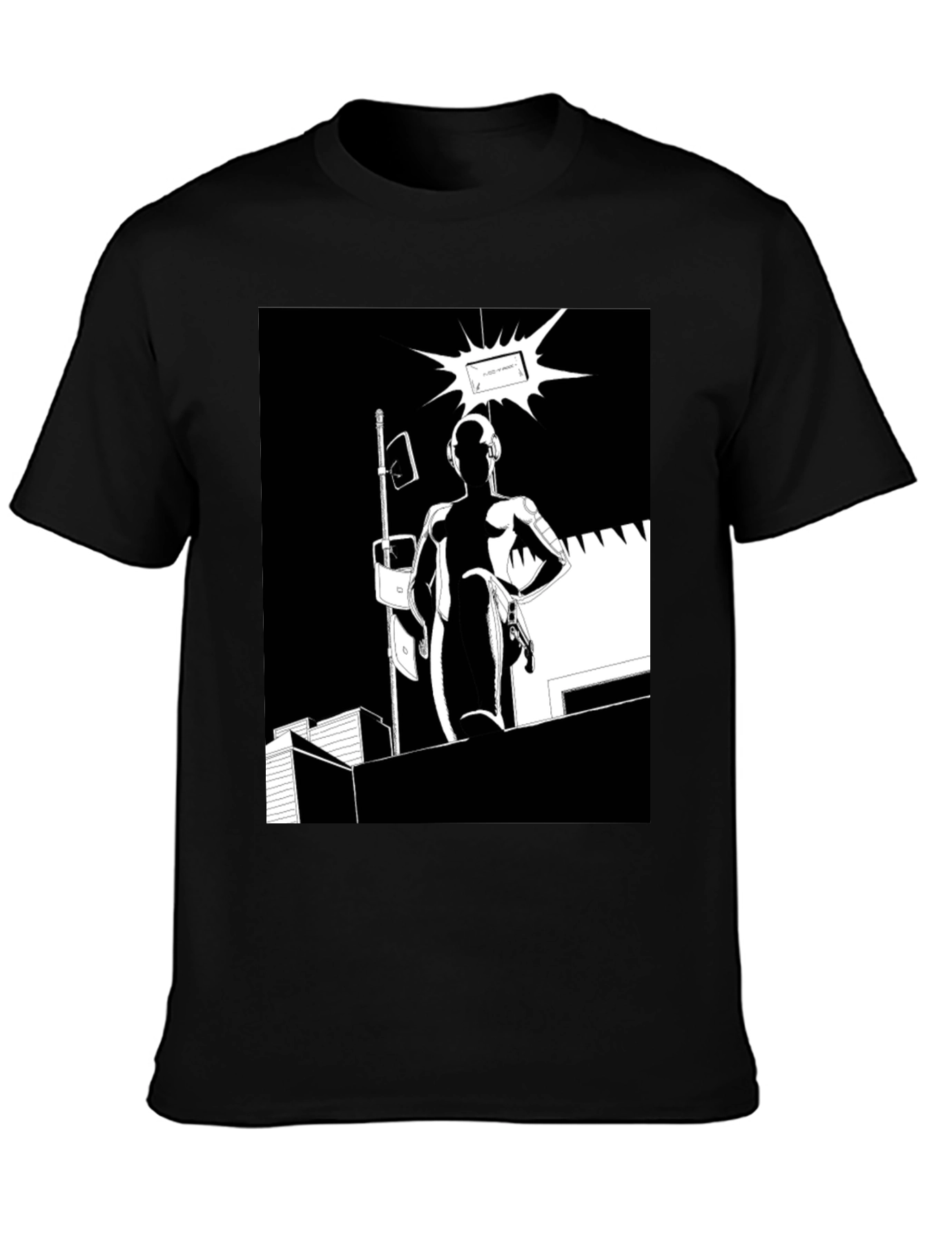Abstract Black Graphic Tee