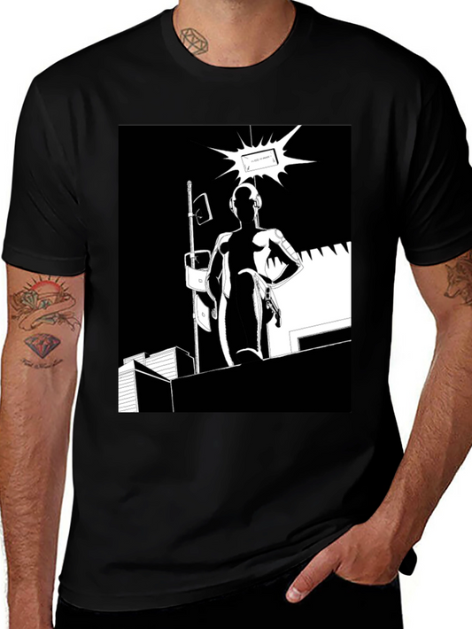 Abstract Black Graphic Tee