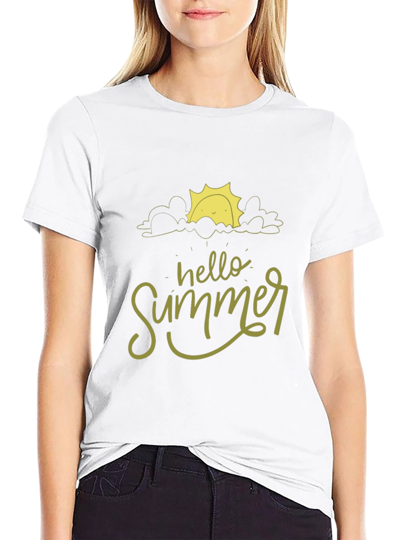 Hello Summer Black T-Shirt - Trendy Graphic Tee