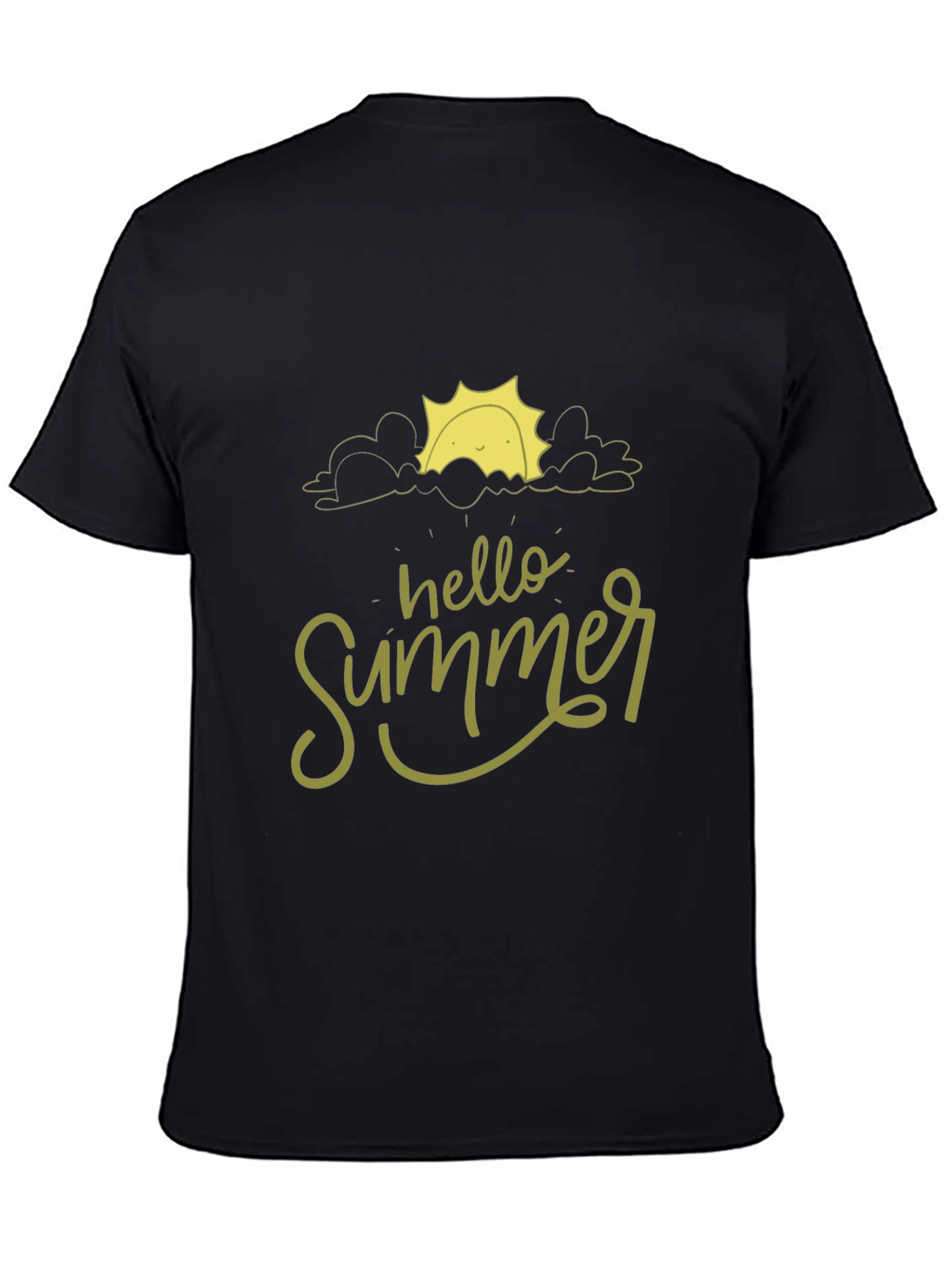 Hello Summer Black T-Shirt - Trendy Graphic Tee