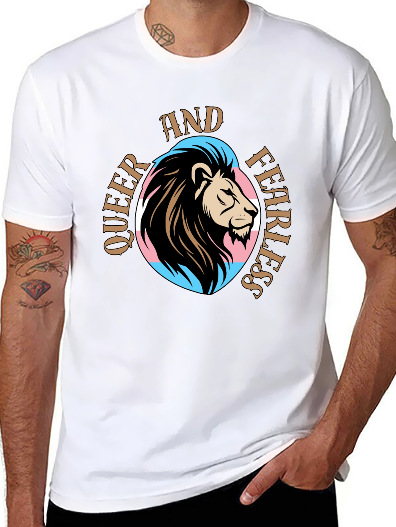 Queer and Fearless Lion Graphic T-Shirt