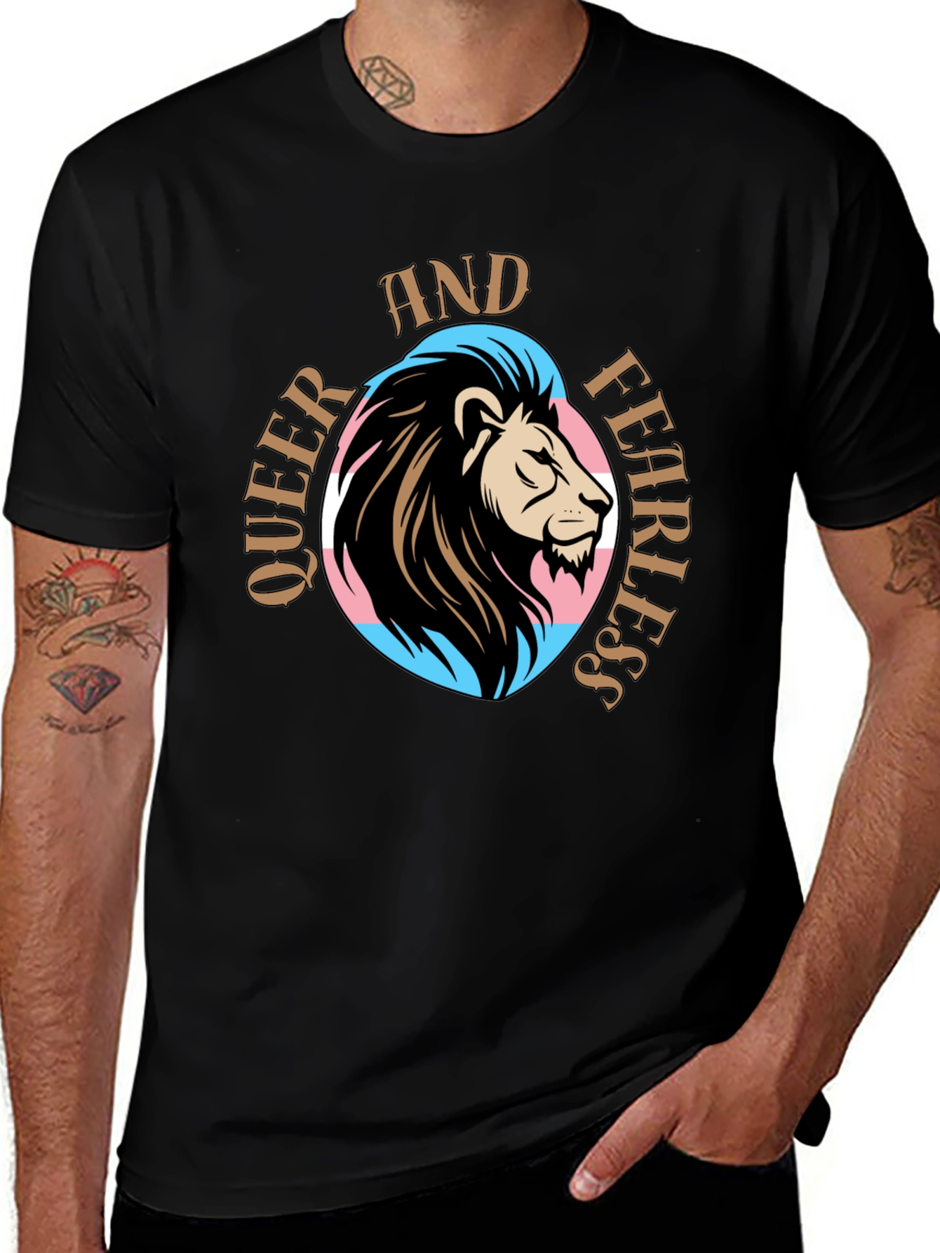 Queer and Fearless Lion Graphic T-Shirt