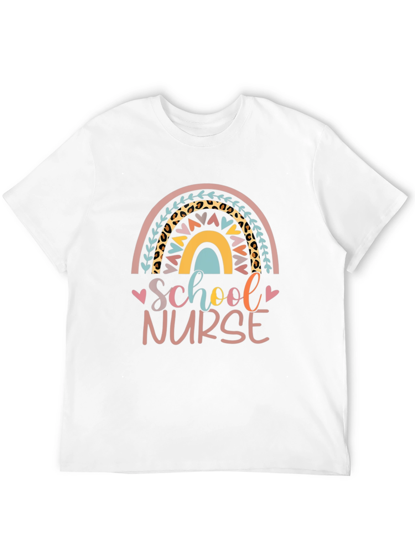School Nurse Rainbow Graphic T-Shirt