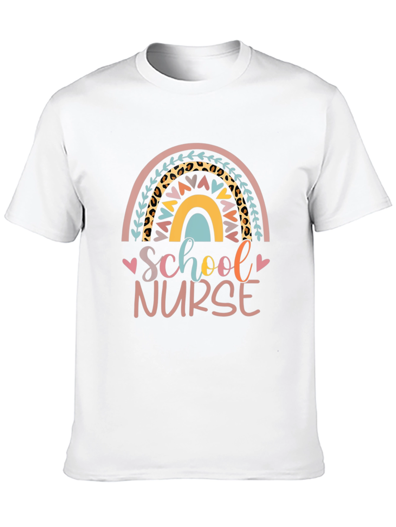 School Nurse Rainbow Graphic T-Shirt