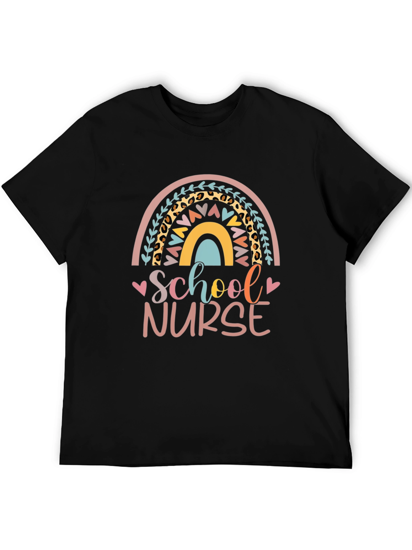 School Nurse Rainbow Graphic T-Shirt
