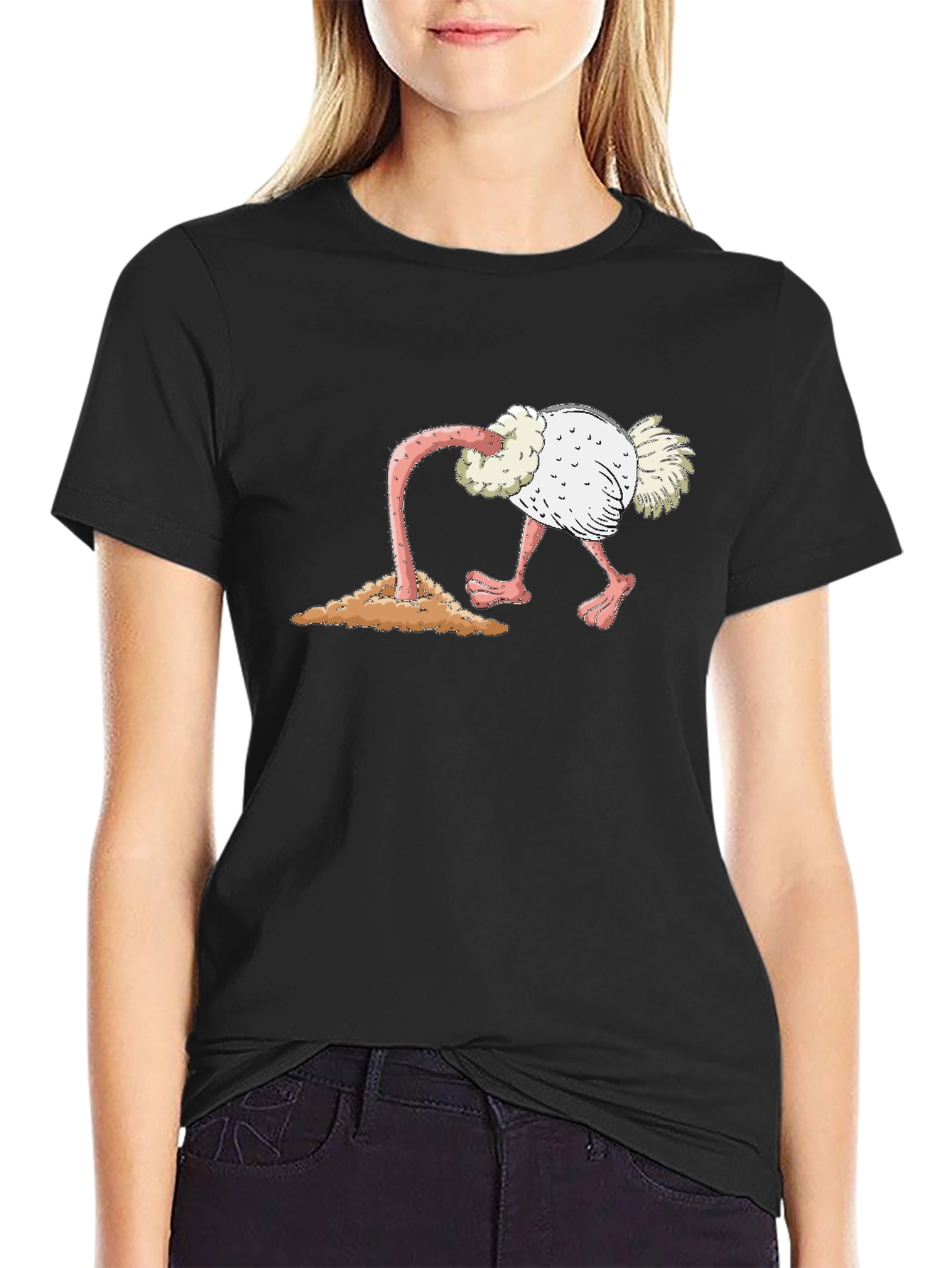 Ostrich Head in Sand Graphic Tee