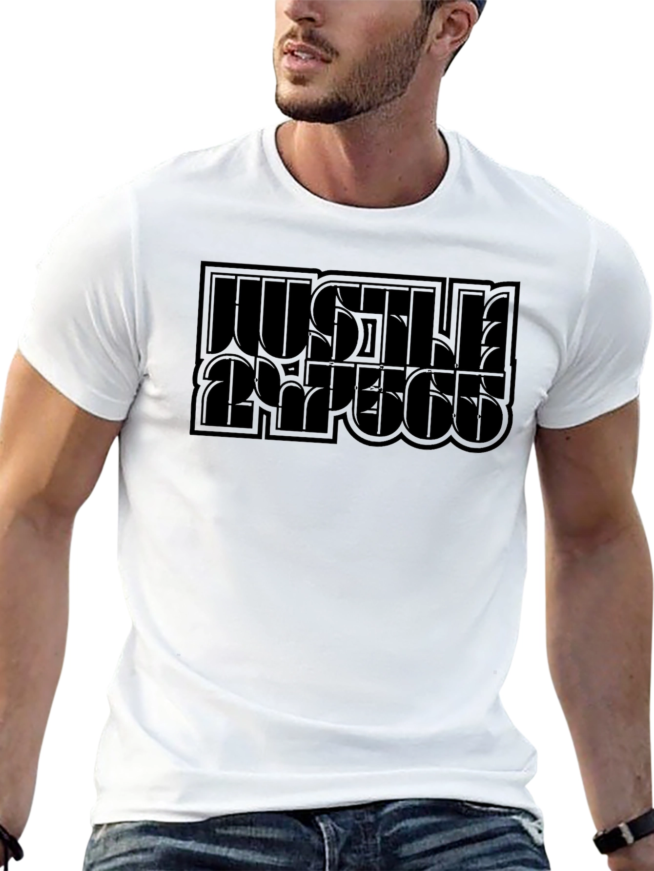 Hustle Repeat Black Graphic Tee