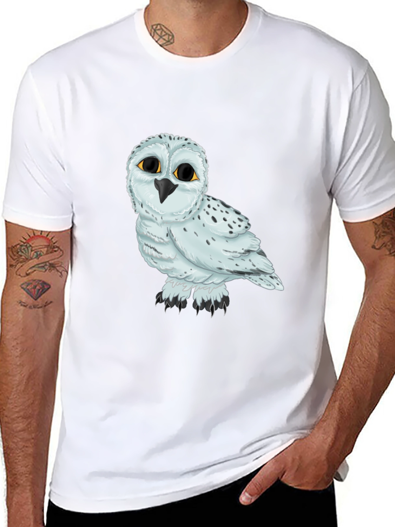Owl Graphic Black T-Shirt Unisex