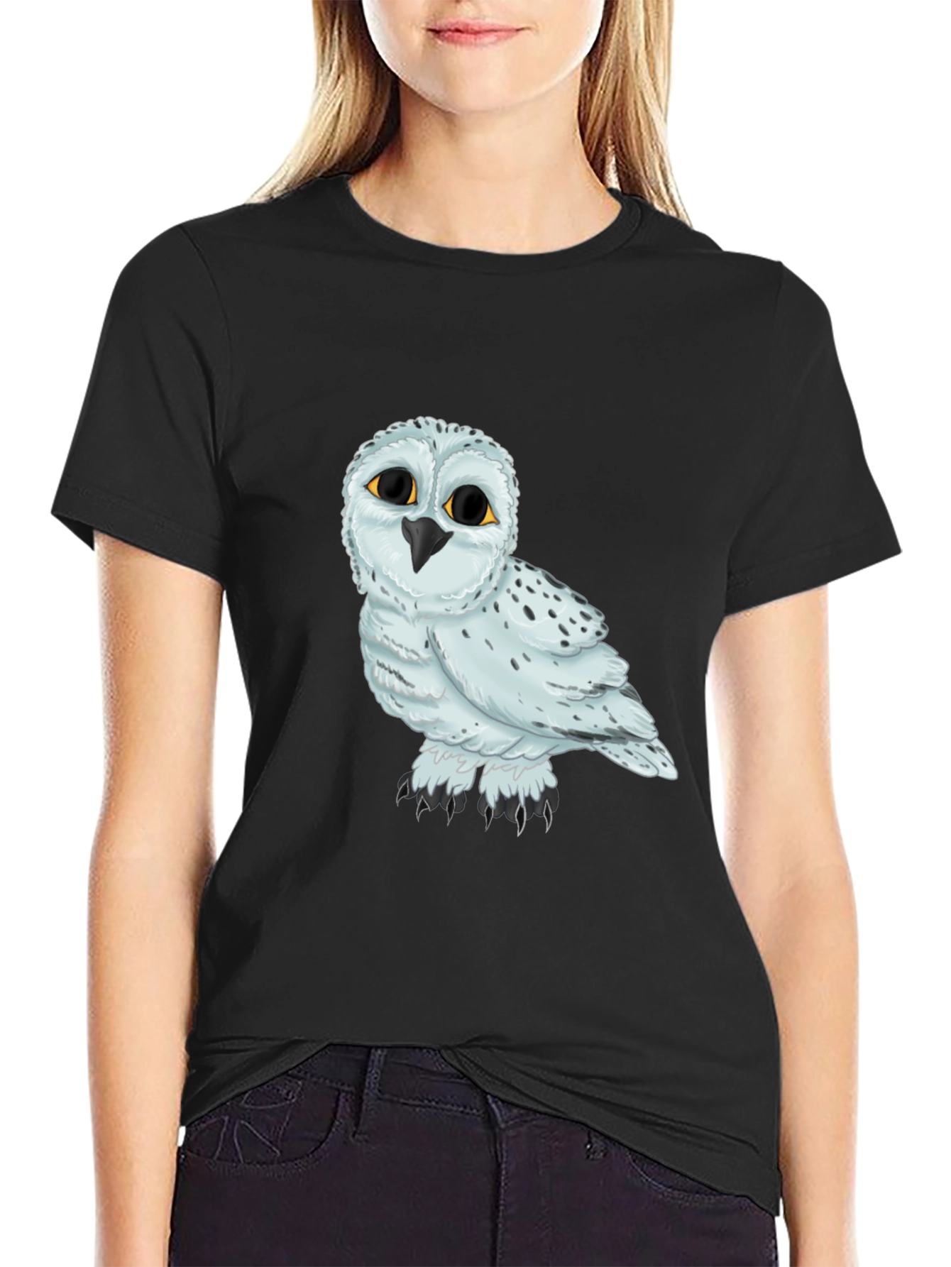 Owl Graphic Black T-Shirt Unisex