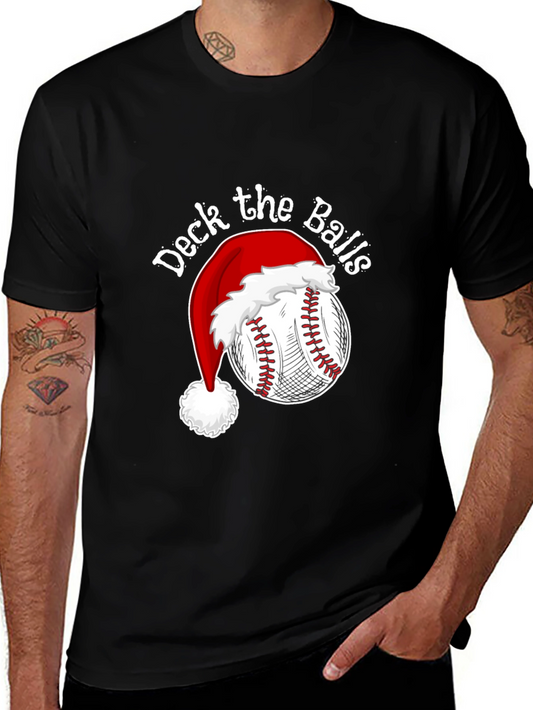 Deck the Balls Baseball Christmas T-Shirt