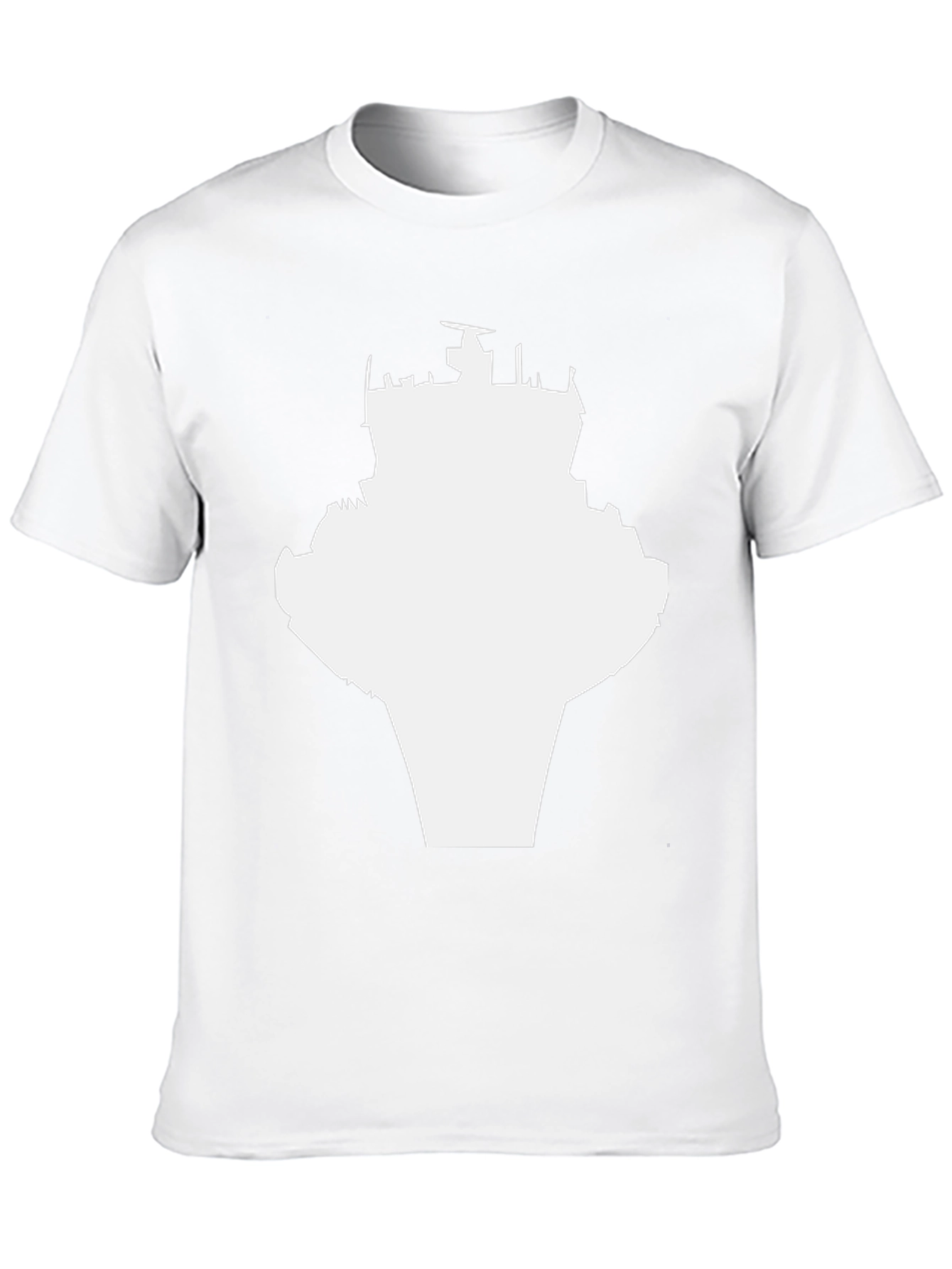 Black T-Shirt with Abstract Tower Graphic