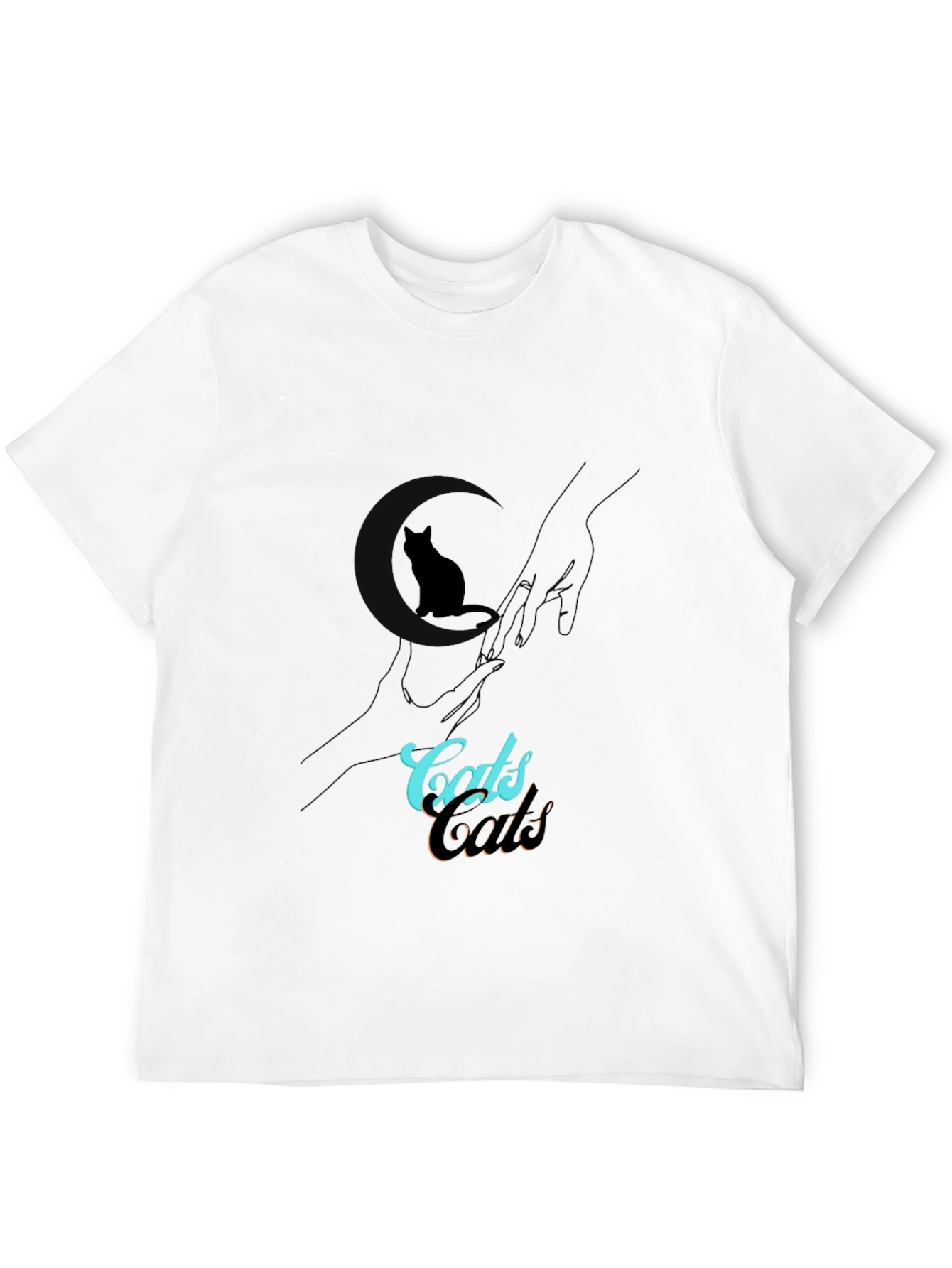 Cats Design Black T-Shirt
