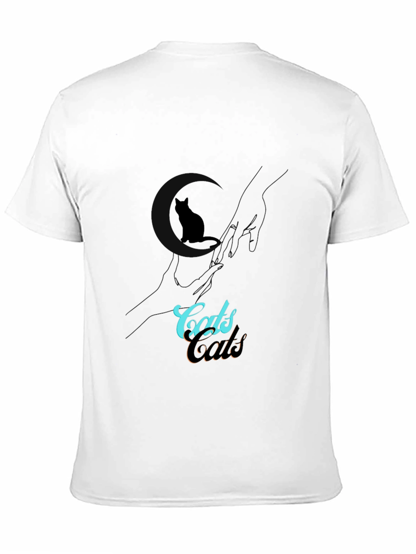 Cats Design Black T-Shirt
