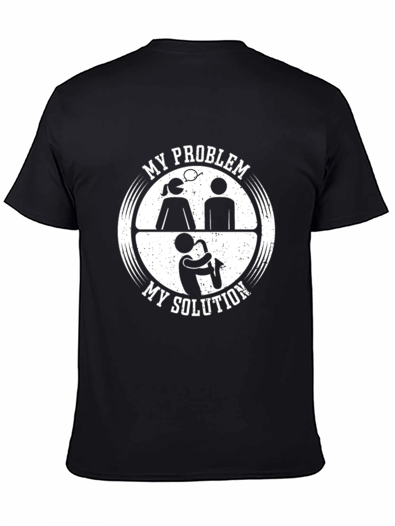 My Problem My Solution Saxophone Black T-Shirt