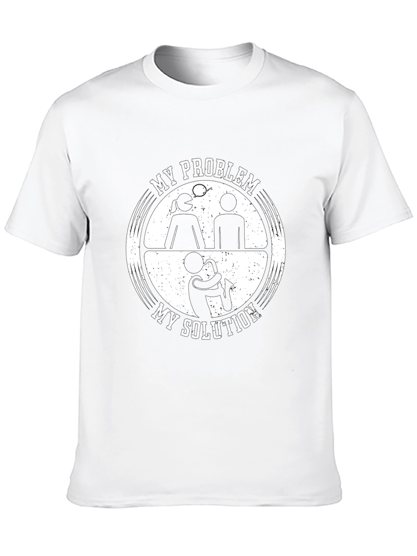My Problem My Solution Saxophone Black T-Shirt
