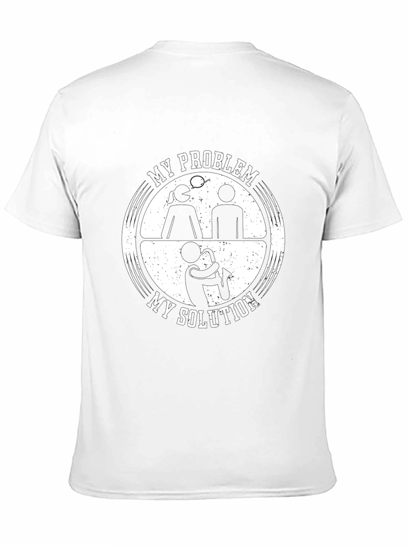 My Problem My Solution Saxophone Black T-Shirt