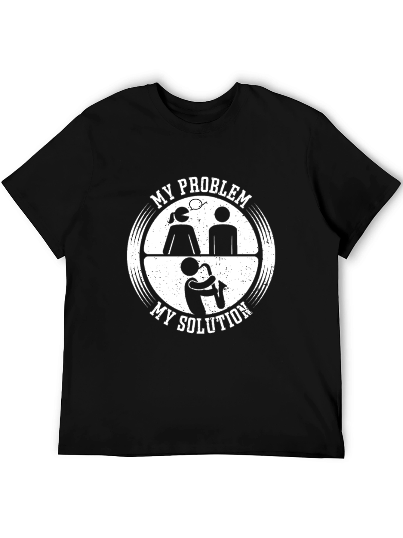 My Problem My Solution Saxophone Black T-Shirt