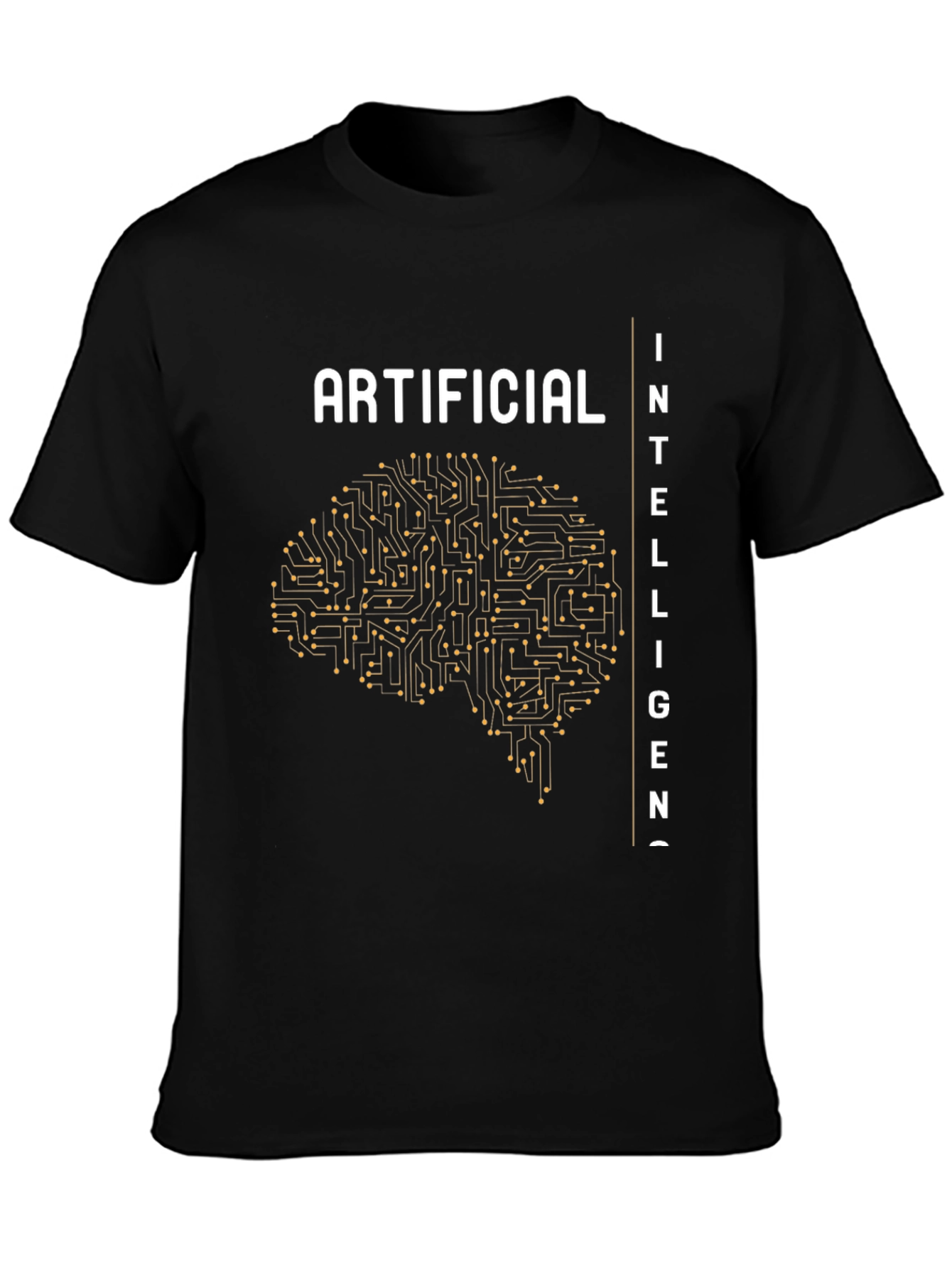 Artificial Intelligence Brain Circuit Black T-Shirt