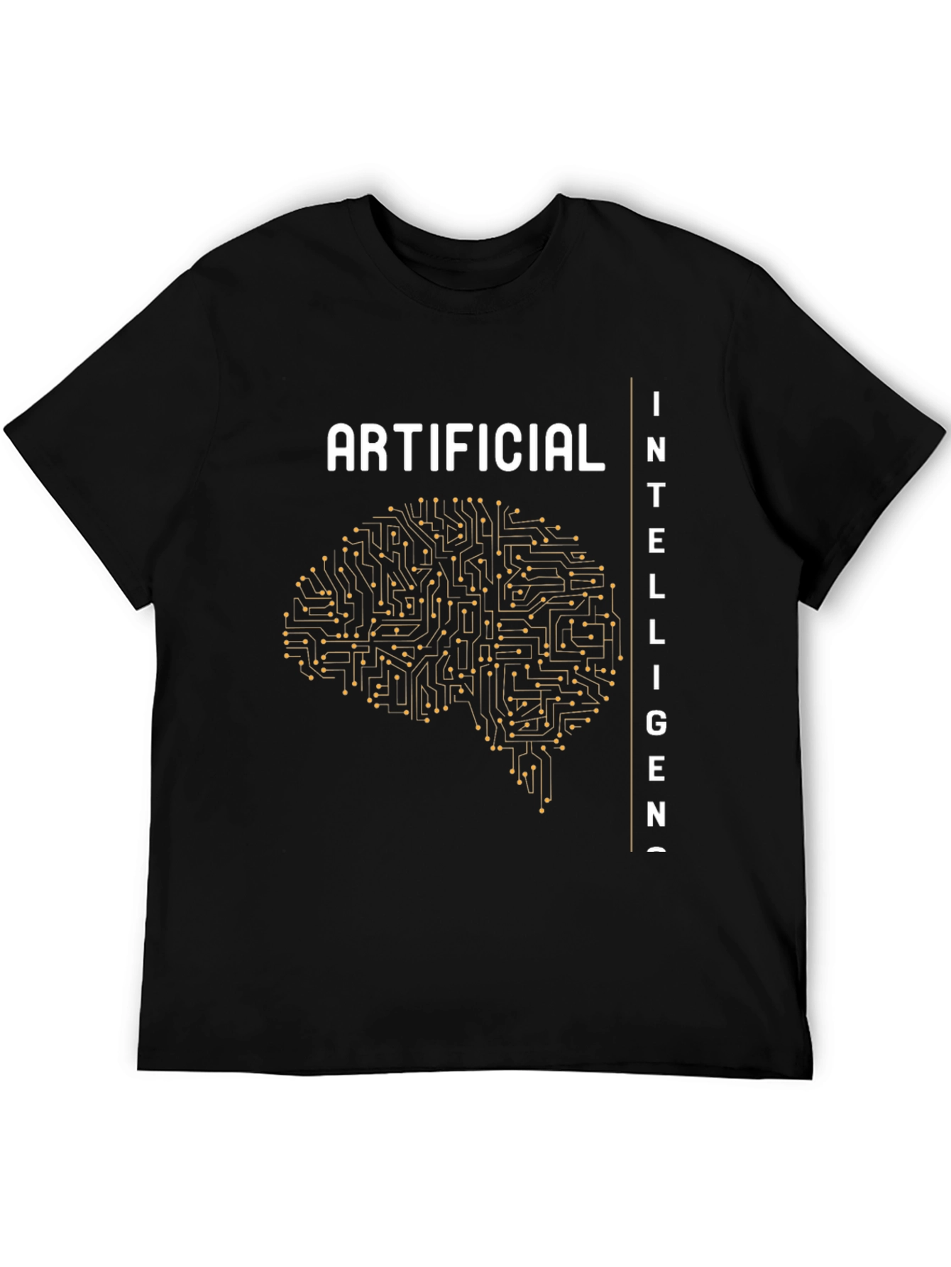 Artificial Intelligence Brain Circuit Black T-Shirt