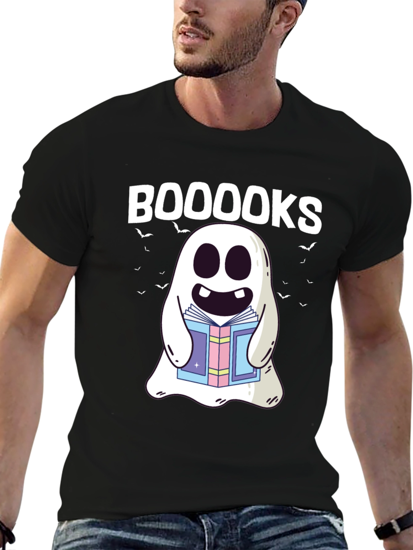 Booooks Ghost T-Shirt - Halloween Spooky Reading