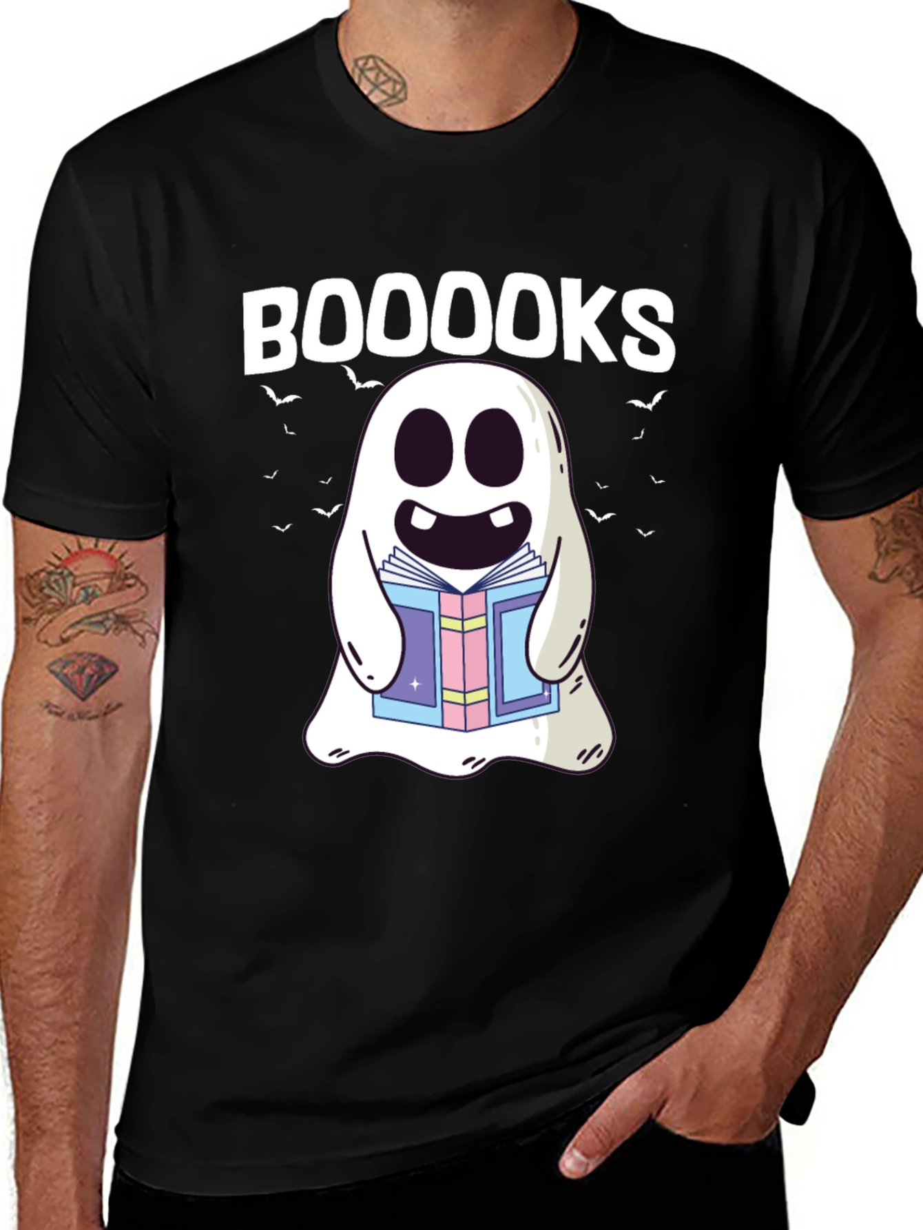 Booooks Ghost T-Shirt - Halloween Spooky Reading