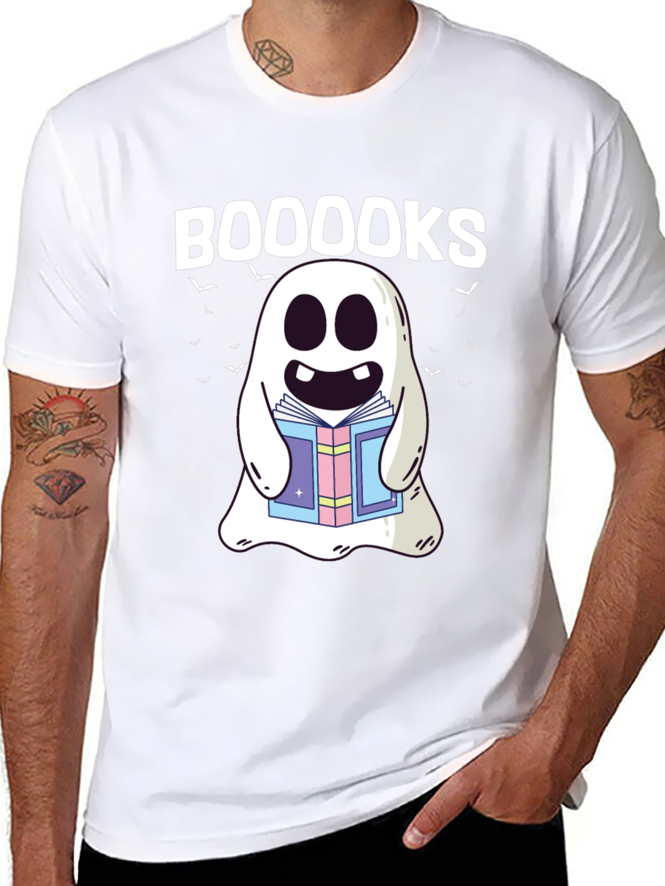 Booooks Ghost T-Shirt - Halloween Spooky Reading