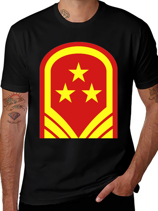 Red & Yellow Star Graphic Tee - Bold Design