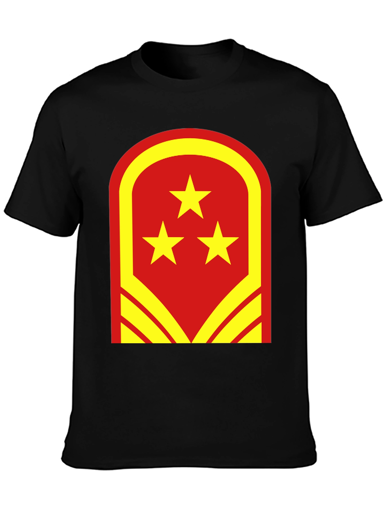 Red & Yellow Star Graphic Tee - Bold Design