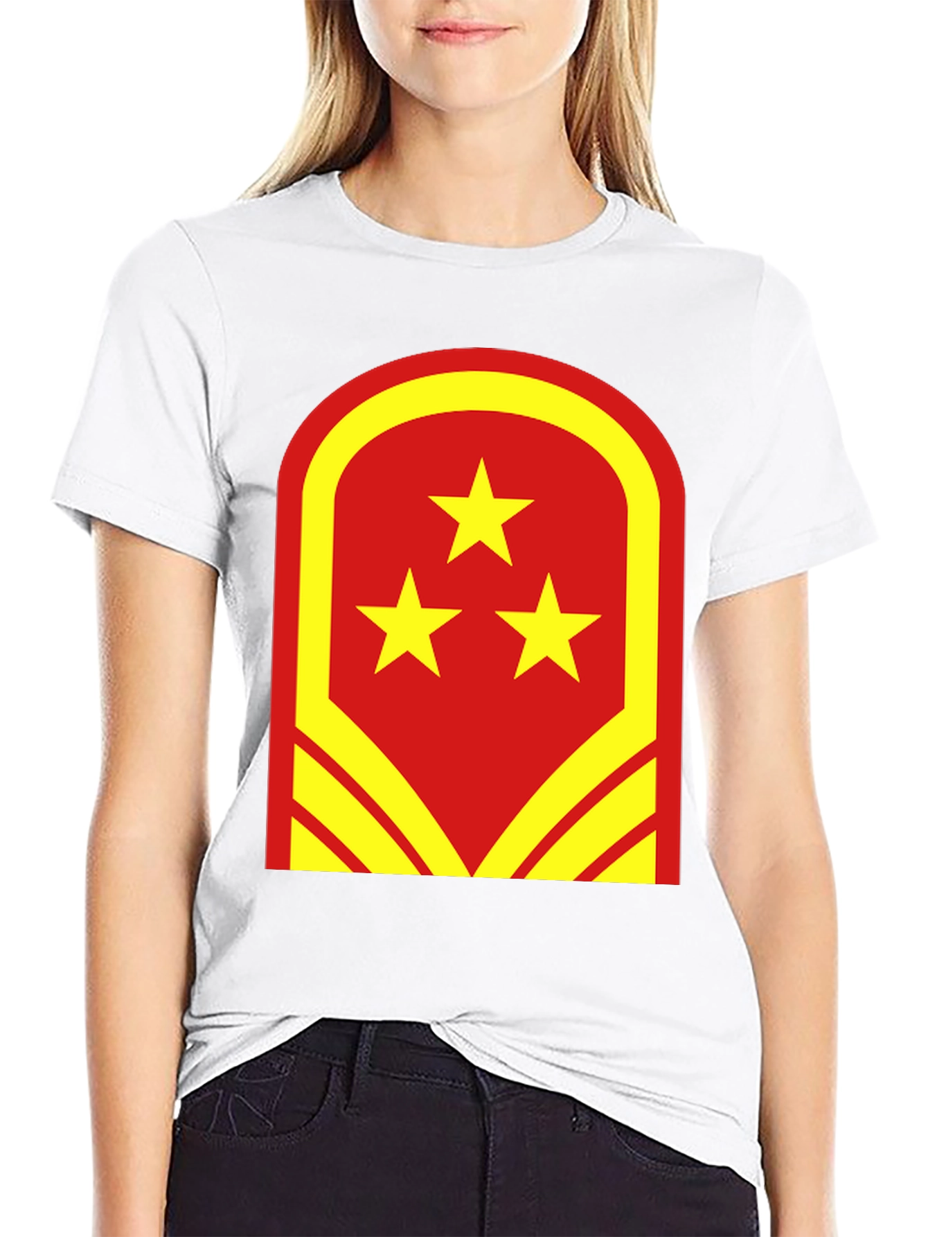 Red & Yellow Star Graphic Tee - Bold Design