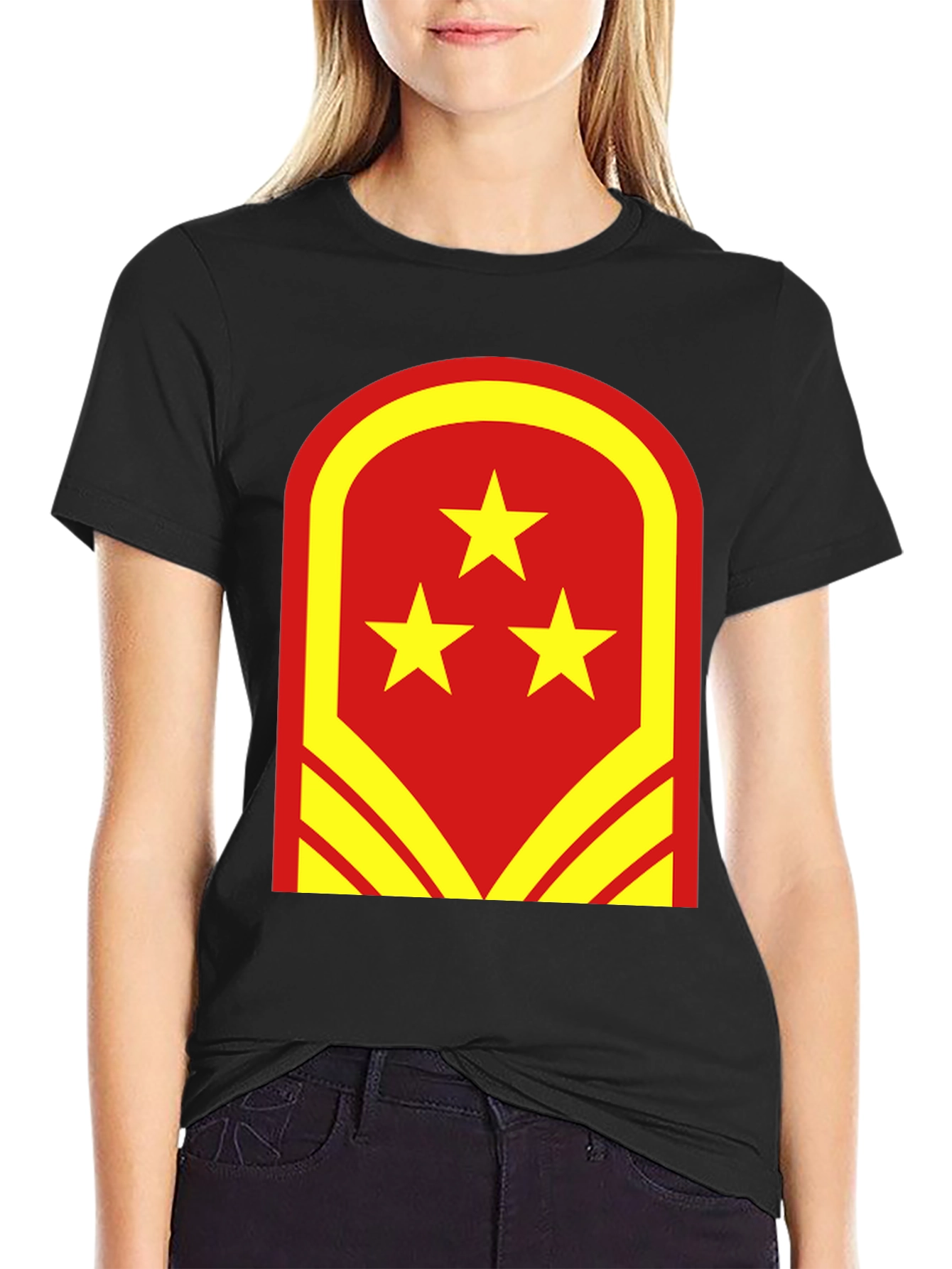 Red & Yellow Star Graphic Tee - Bold Design