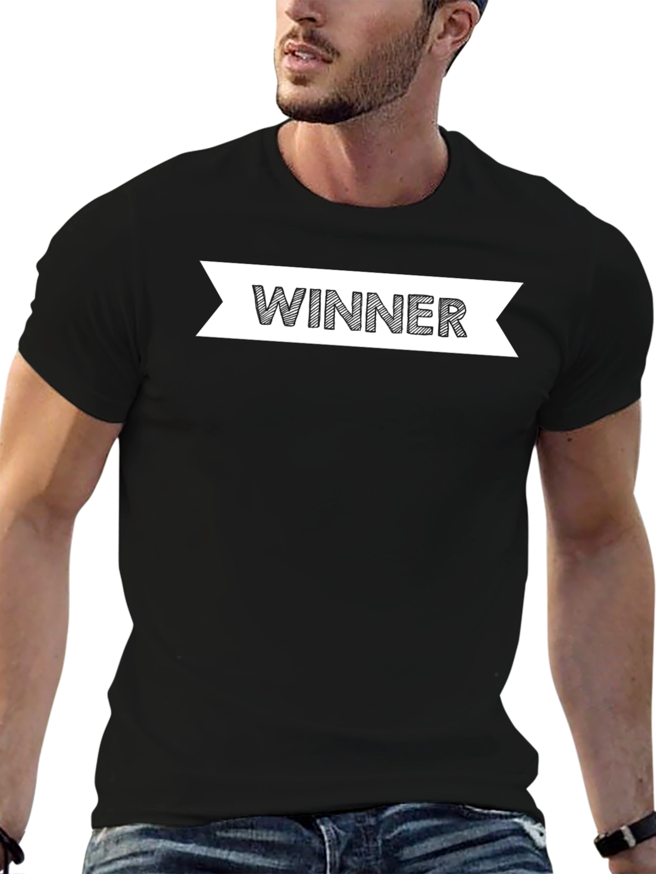 Winner Graphic T-Shirt - Black Mens Casual Wear