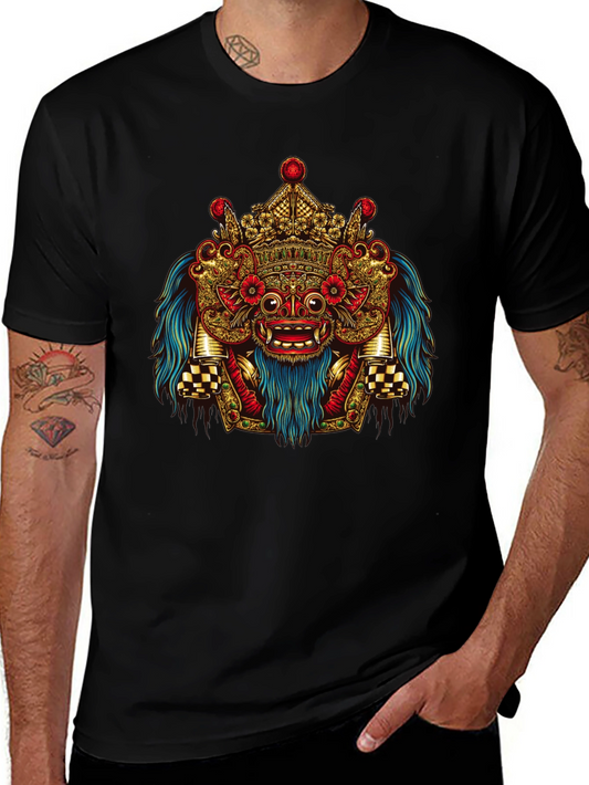 Balinese Barong Graphic Tee - Unique Cultural Design