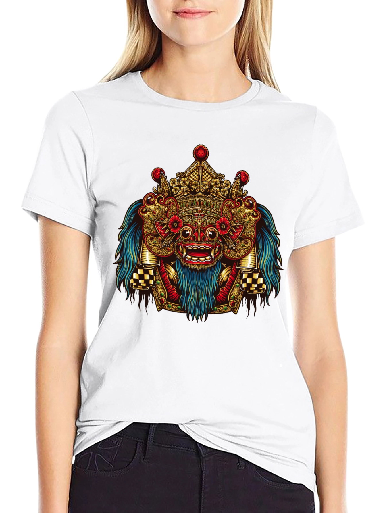 Balinese Barong Graphic Tee - Unique Cultural Design
