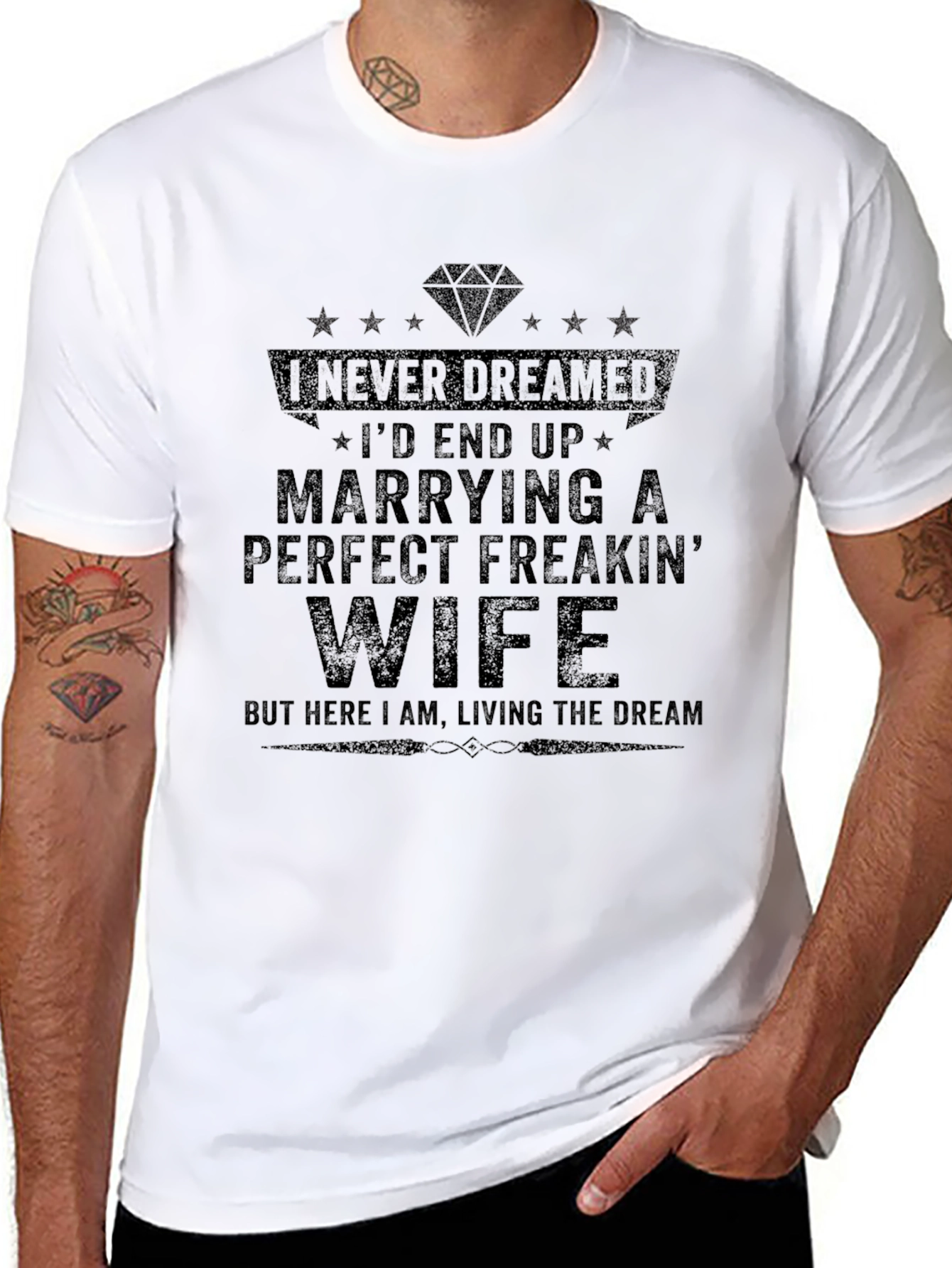 Funny Married Life T-Shirt: Perfect Freakin Wife Tee