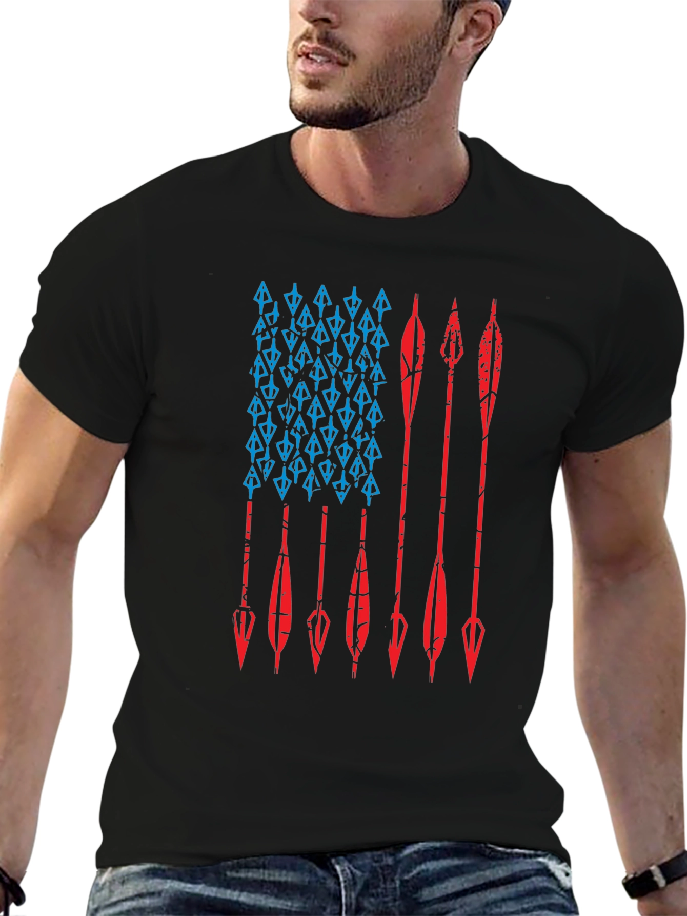 American Flag Arrow Graphic Tee - Hunting Pride