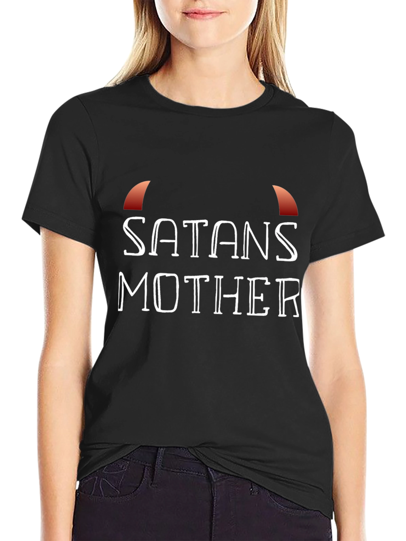 Satans Mother T-Shirt - Black Crew Neck Graphic Tee