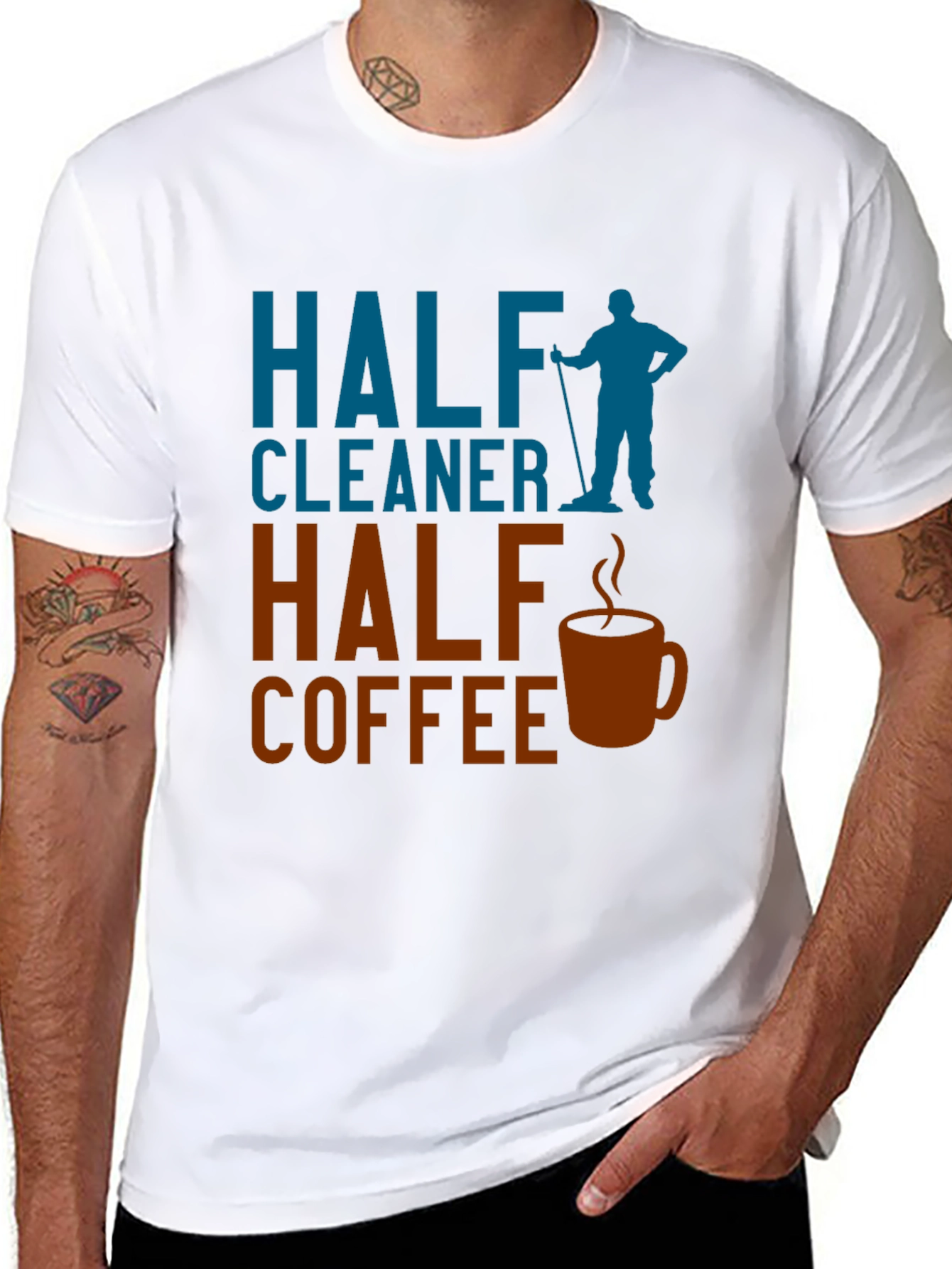 Half Cleaner Half Coffee Graphic T-Shirt