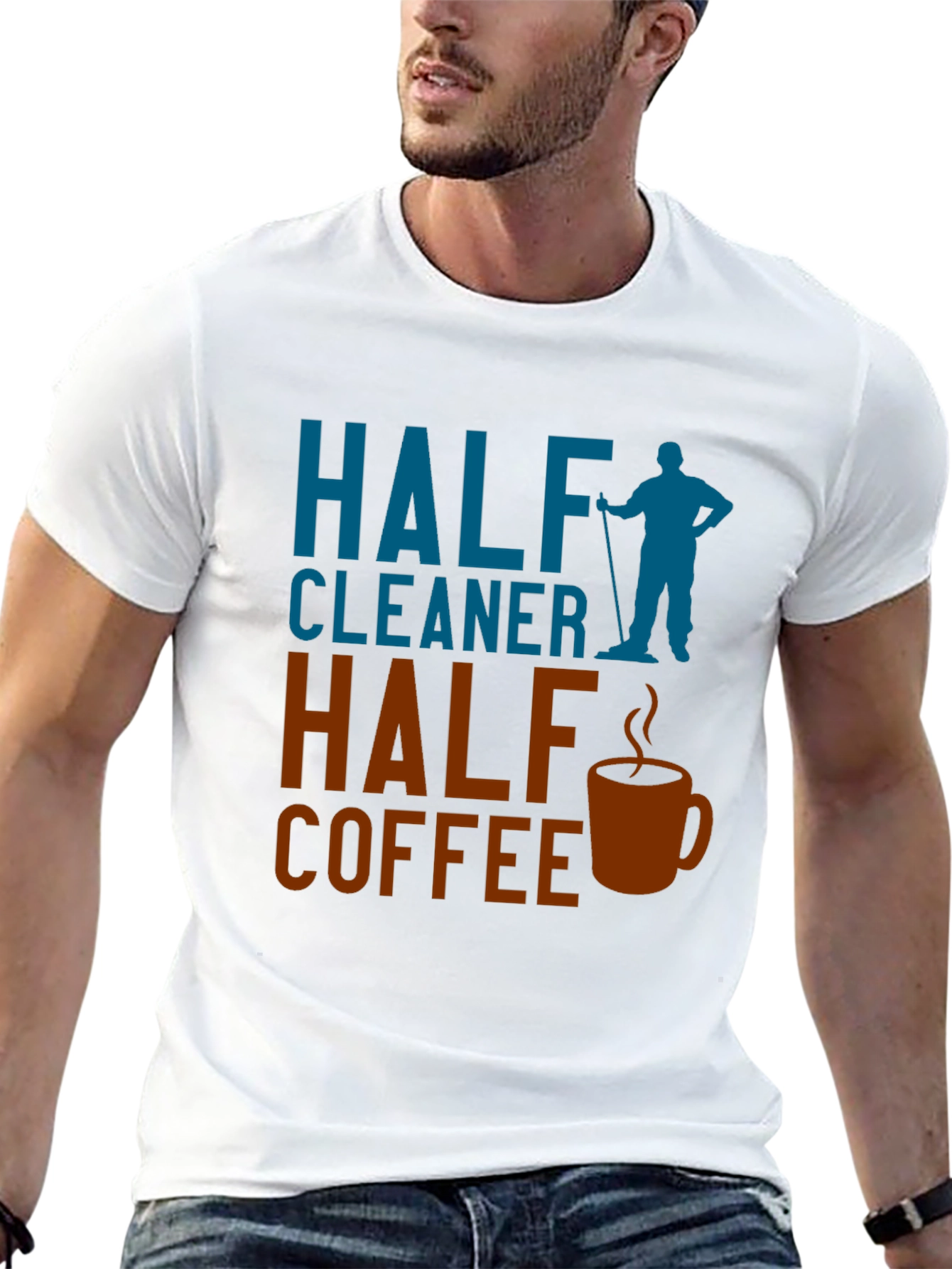 Half Cleaner Half Coffee Graphic T-Shirt