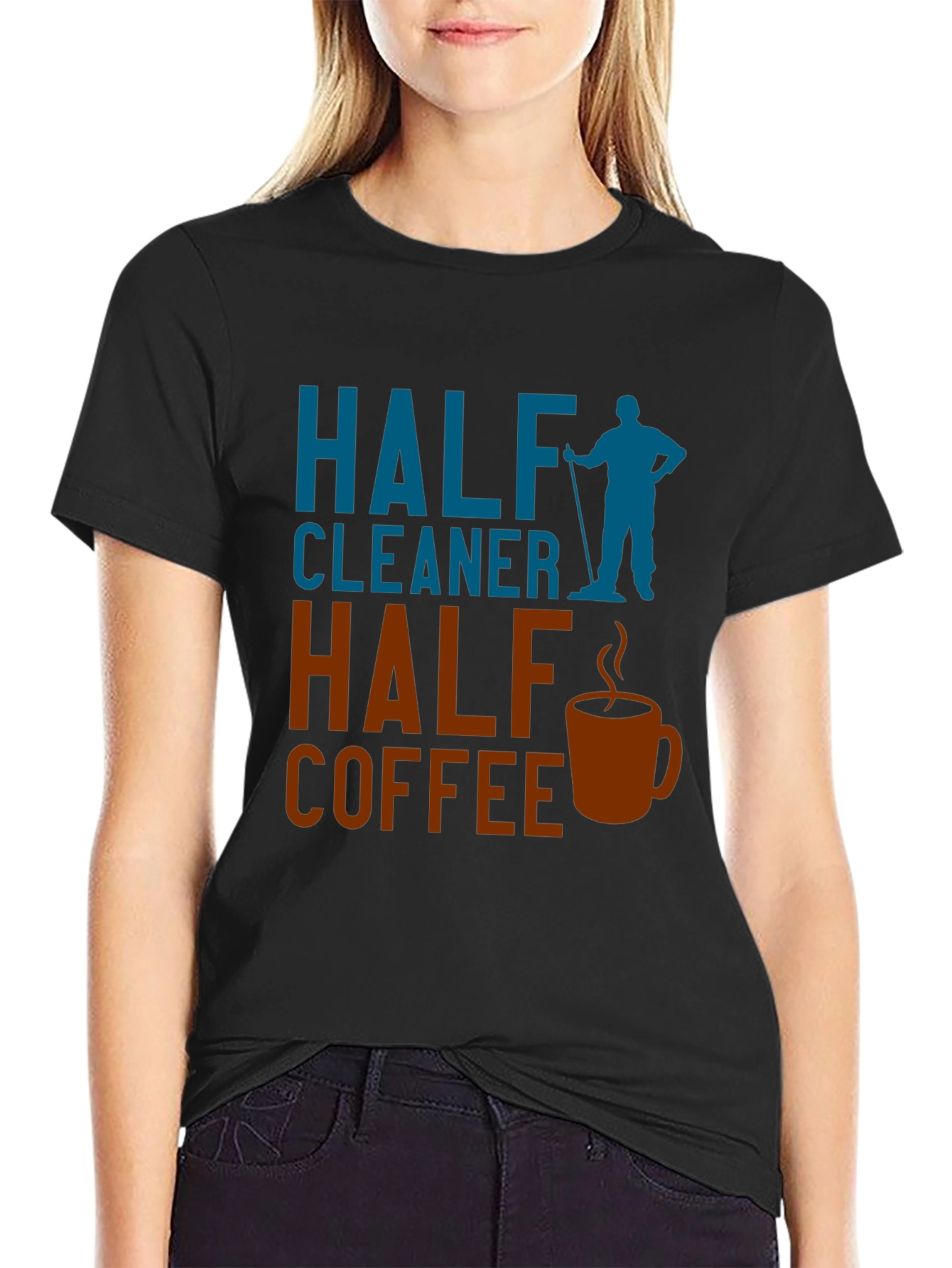 Half Cleaner Half Coffee Graphic T-Shirt