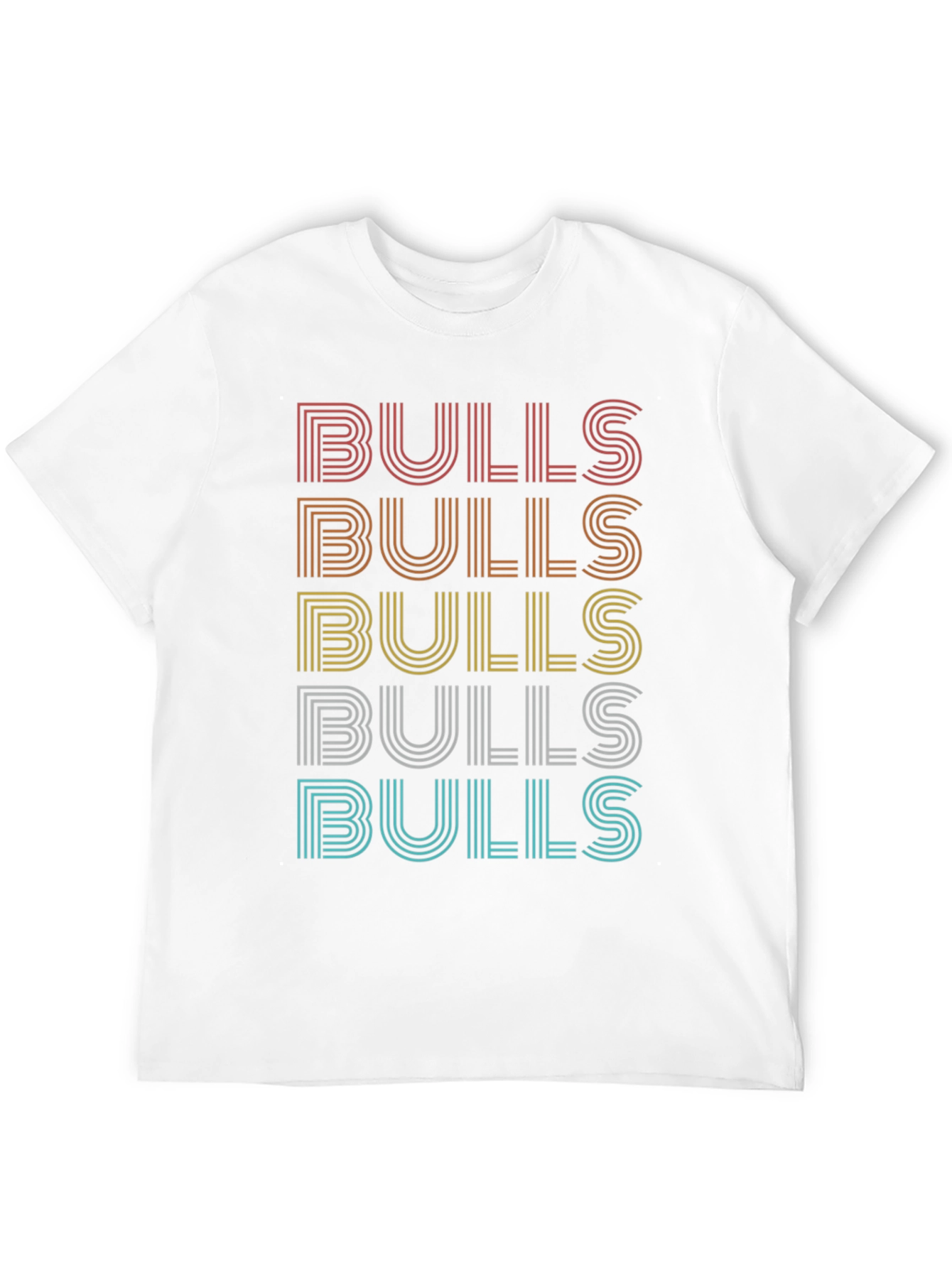 Retro Bulls Graphic Tee - Stylish Mens T-Shirt