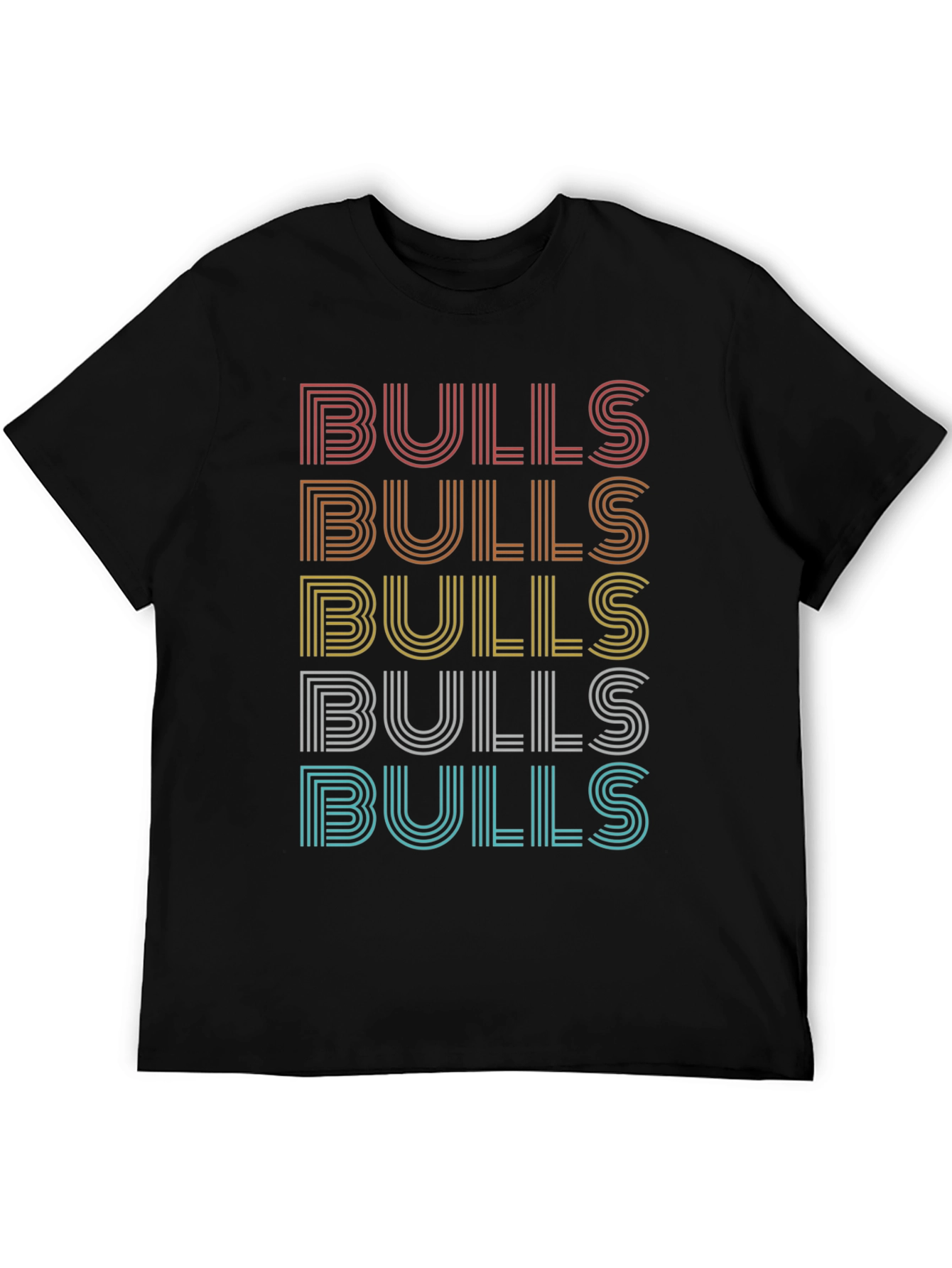 Retro Bulls Graphic Tee - Stylish Mens T-Shirt
