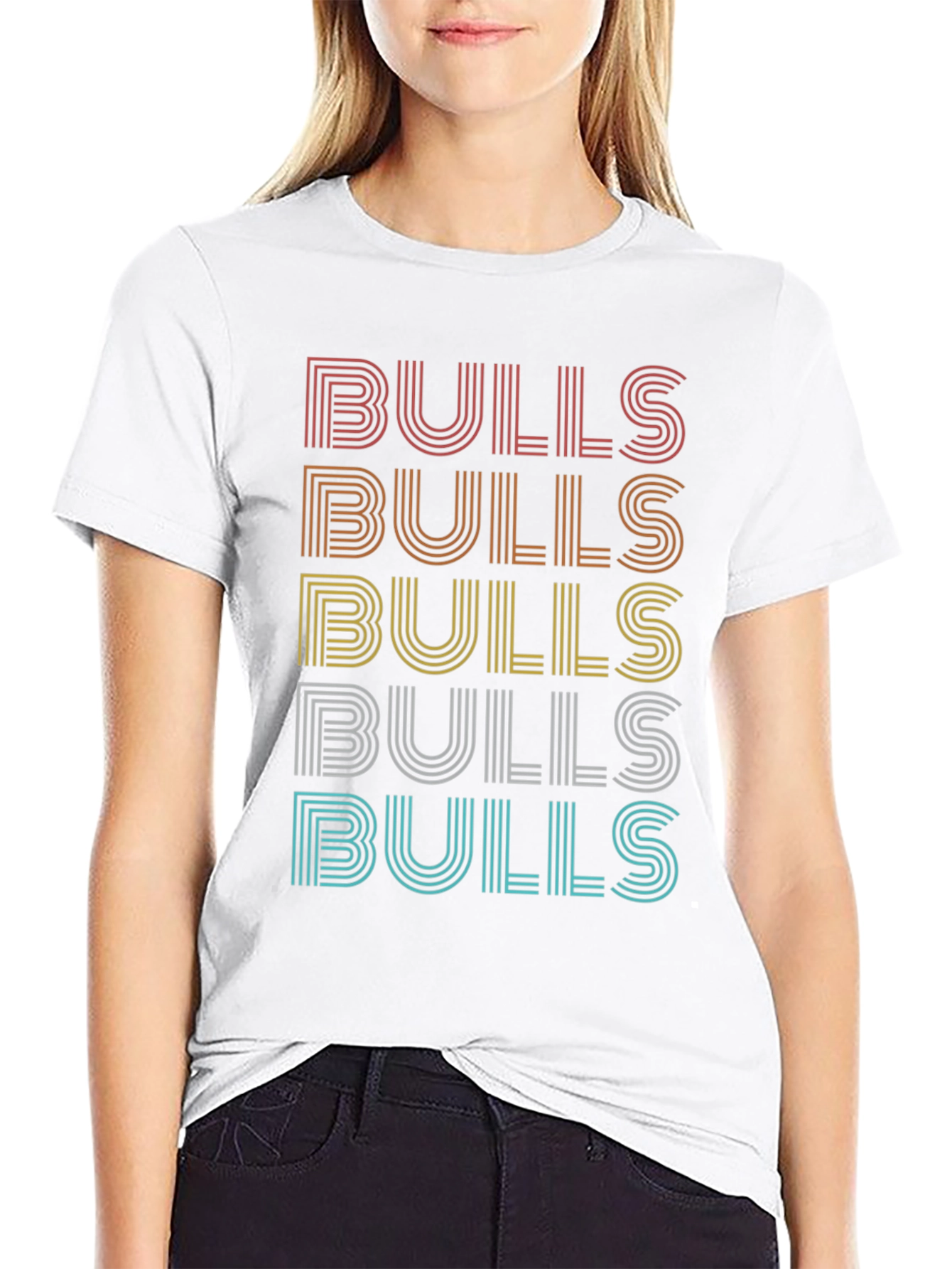 Retro Bulls Graphic Tee - Stylish Mens T-Shirt