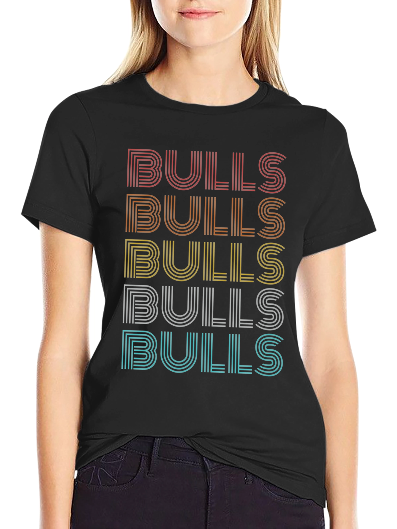 Retro Bulls Graphic Tee - Stylish Mens T-Shirt